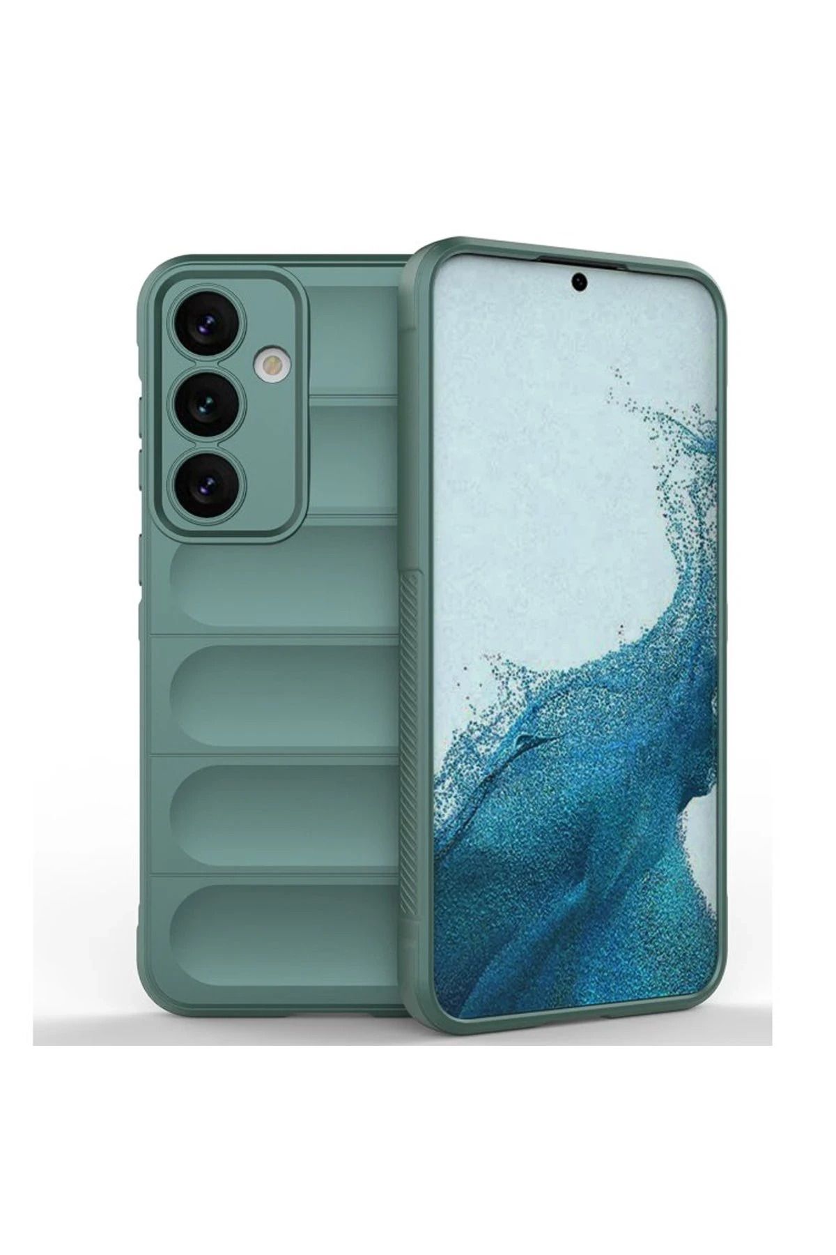 NewFace Samsung Galaxy S24 FE Kılıf Optimum Silikon - Koyu Yeşil BSTMY