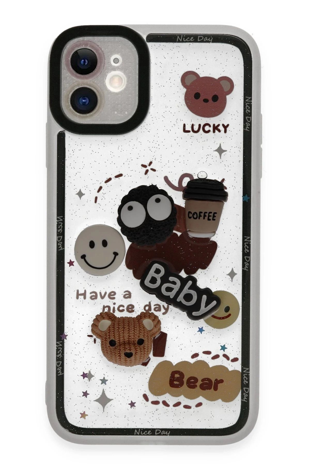 NewFace iPhone 11 Kılıf Sweet Desenli Silikon Kapak - Sarı HNZRN