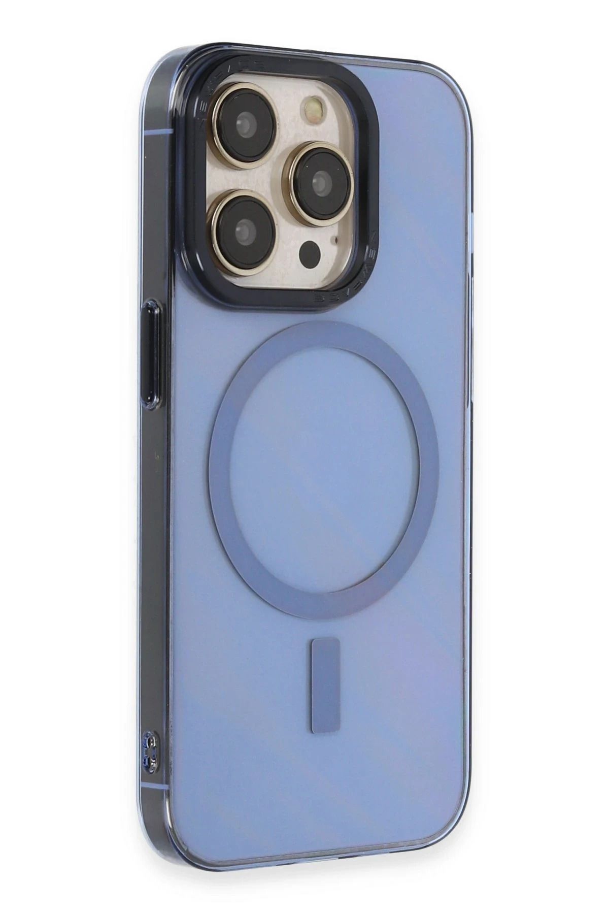 NewFace iPhone 14 Pro Kılıf Anka PC Magneticsafe Sert Metal Kapak - Sierra Blue BSTMY