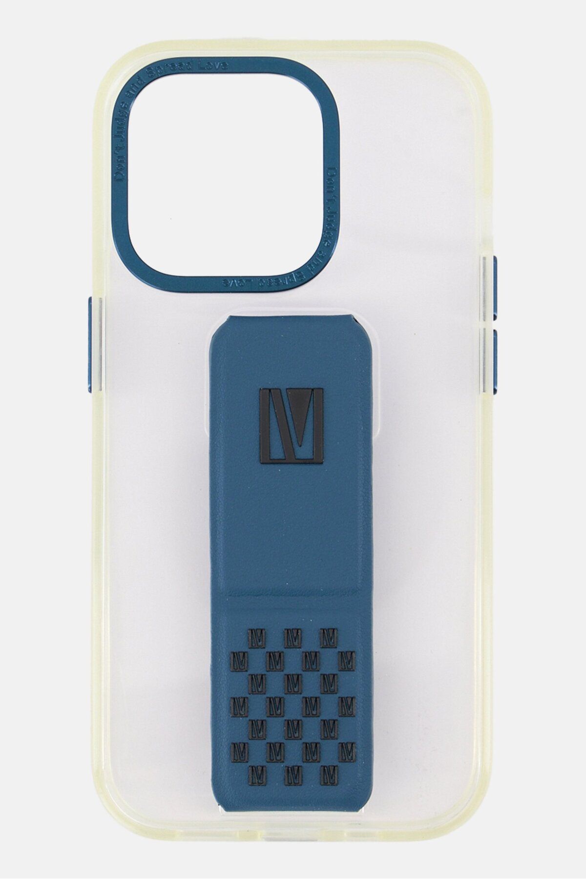 Levelo-iPhone 14 Pro Morphix Clara Leather Grip Stand Protective Case, Transparent 1