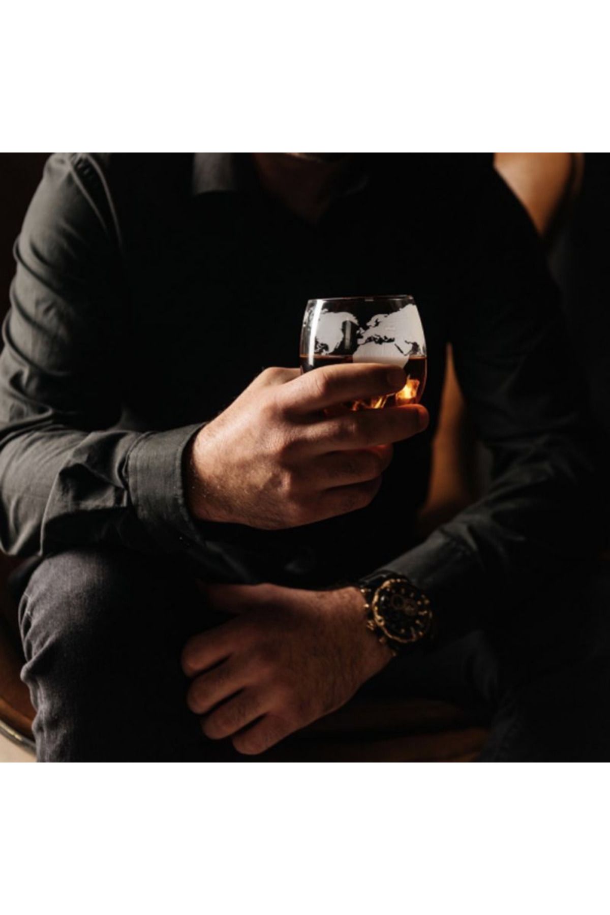 OEM-Set de decantoare Epique, design glob pământesc, 2 pahare cu imprimeu modern, accesorii incluse, 850 ml 12