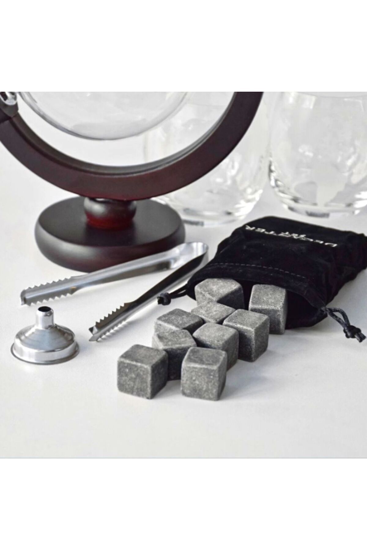 OEM-Set de decantoare Epique, design glob pământesc, 2 pahare cu imprimeu modern, accesorii incluse, 850 ml 6