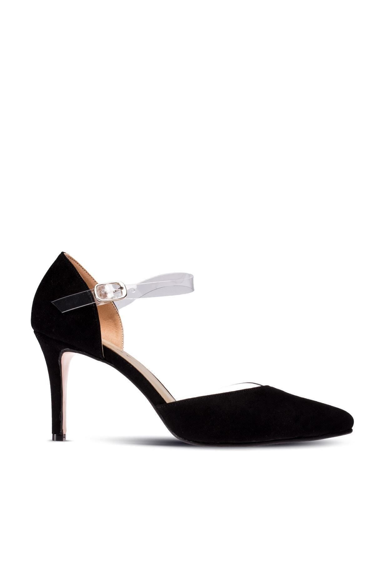 Deery Pantofi De Damă Cu Toc Din Piele Intoarsa Neagra Femeie - 37