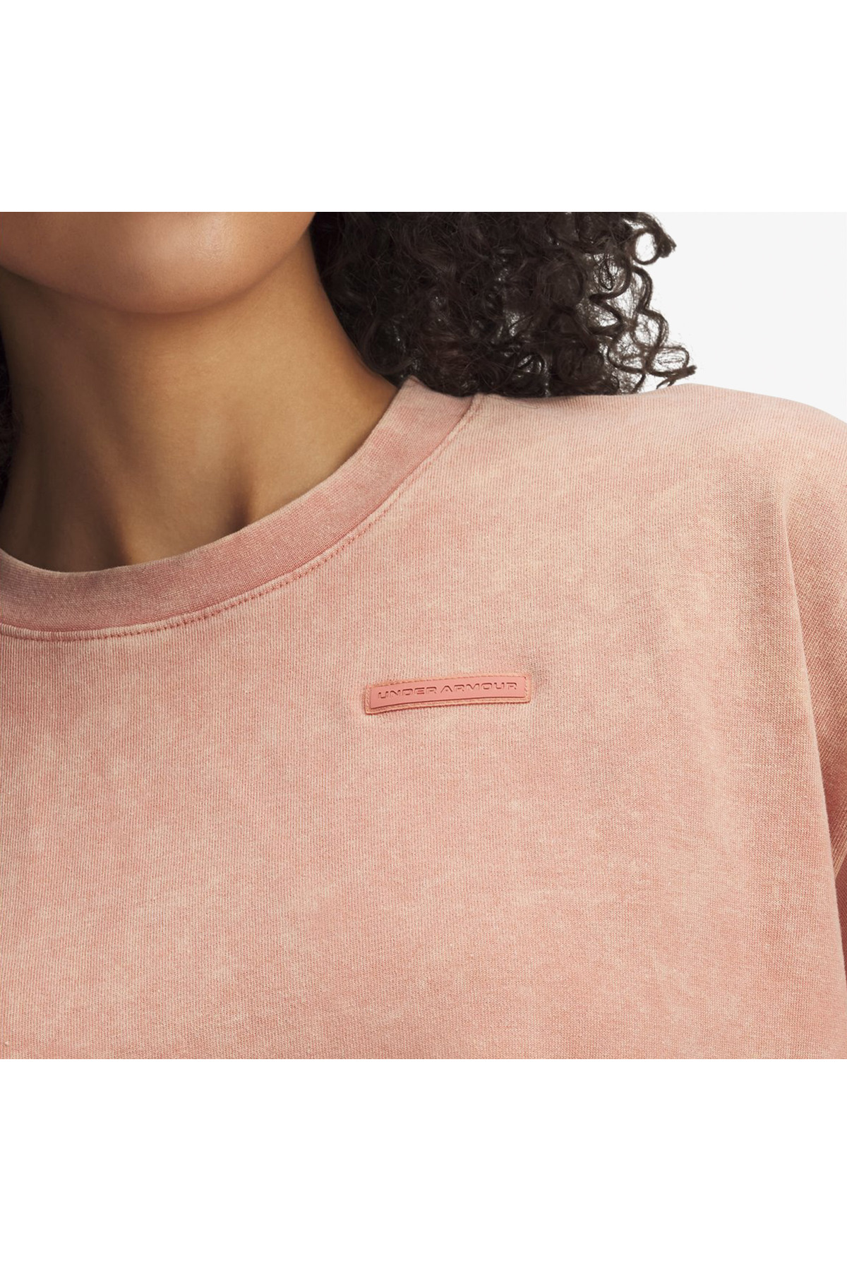 Under Armour Heavyweight Wash Kadın Crop Pembe T-Shirt görsel 3