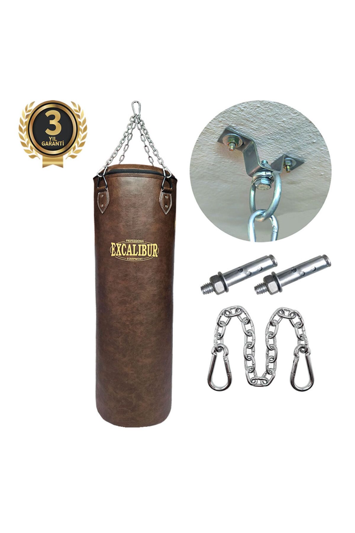 Excalibur Sunstar 1923 Klasik Boks Torbası Vintage Kahve 100 Cm X 35 Cm