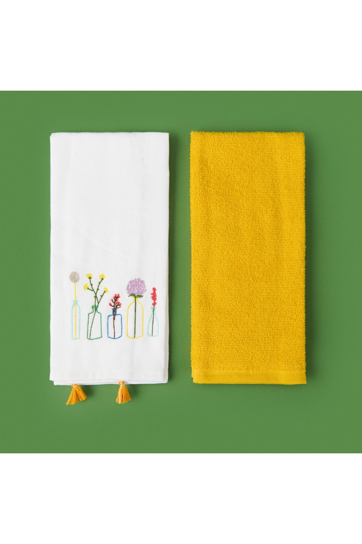 Evidea Soft Flo 2'li Mutfak Havlusu - Renkli - 40x60 cm