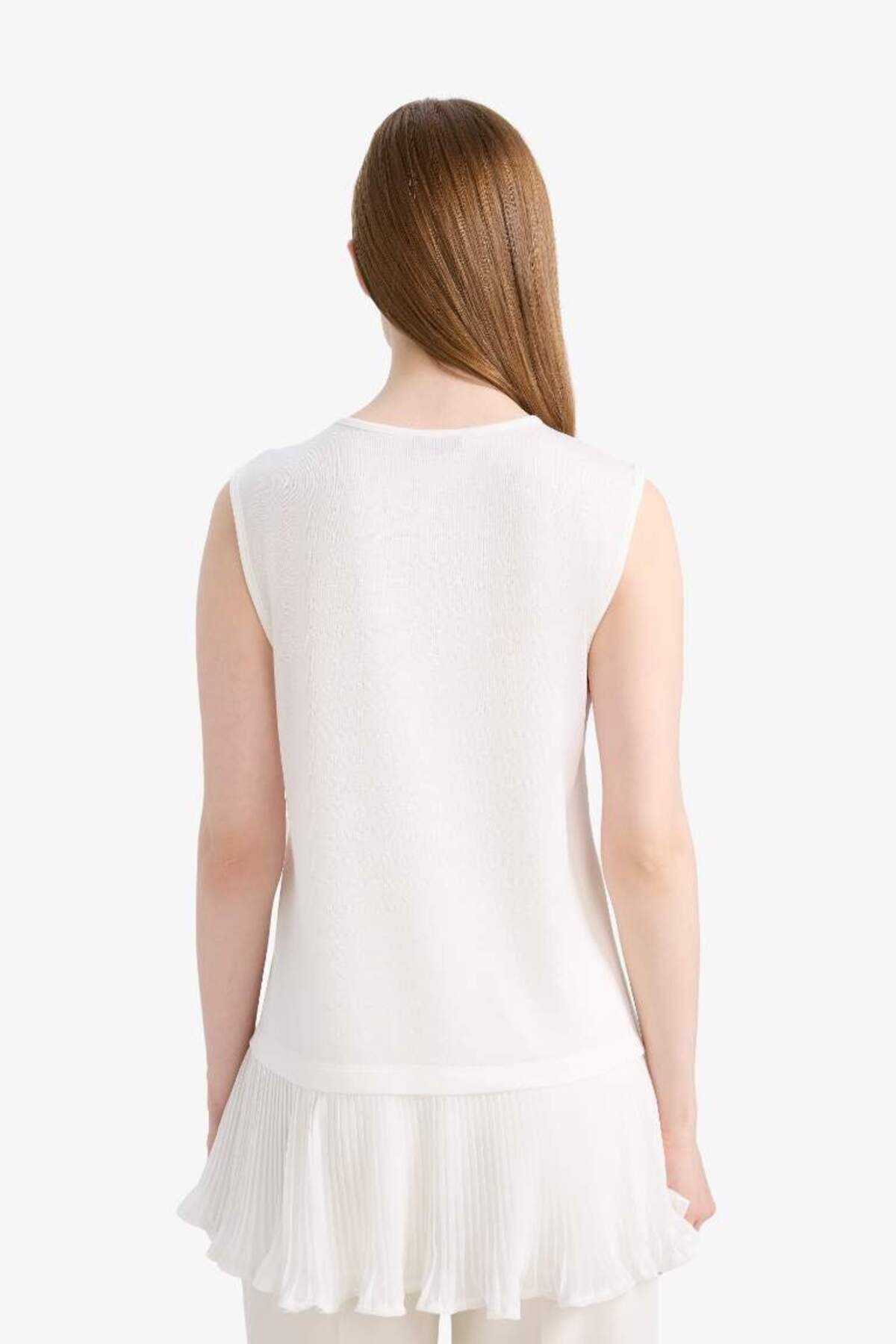 DeFacto-Regular Fit Rundhalsausschnitt Basic Plain Ärmellose Tunika F4754ax25sp 6