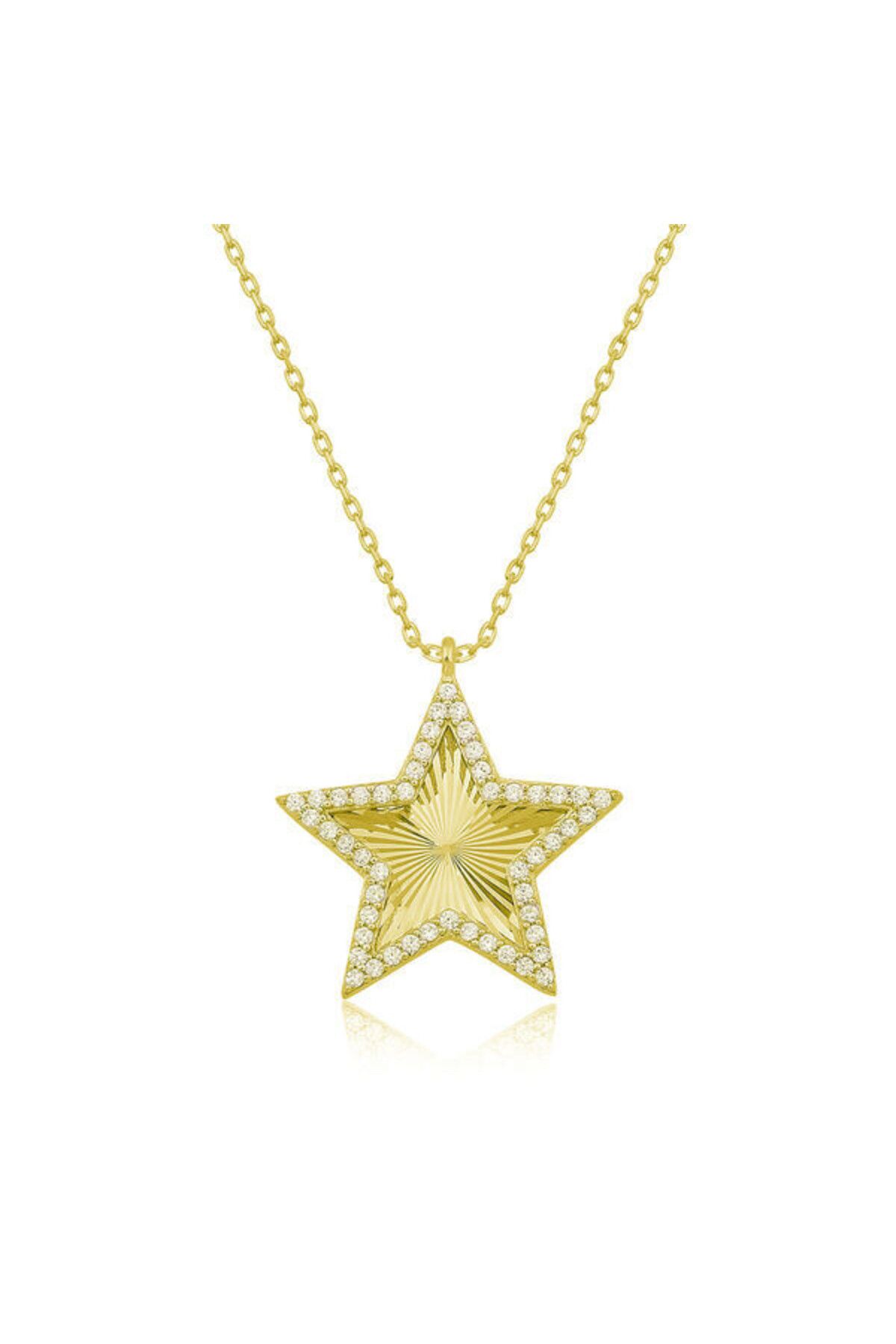 shop Gold Fırfır Desen 925 Ayar Gümüş Kadın Kolye