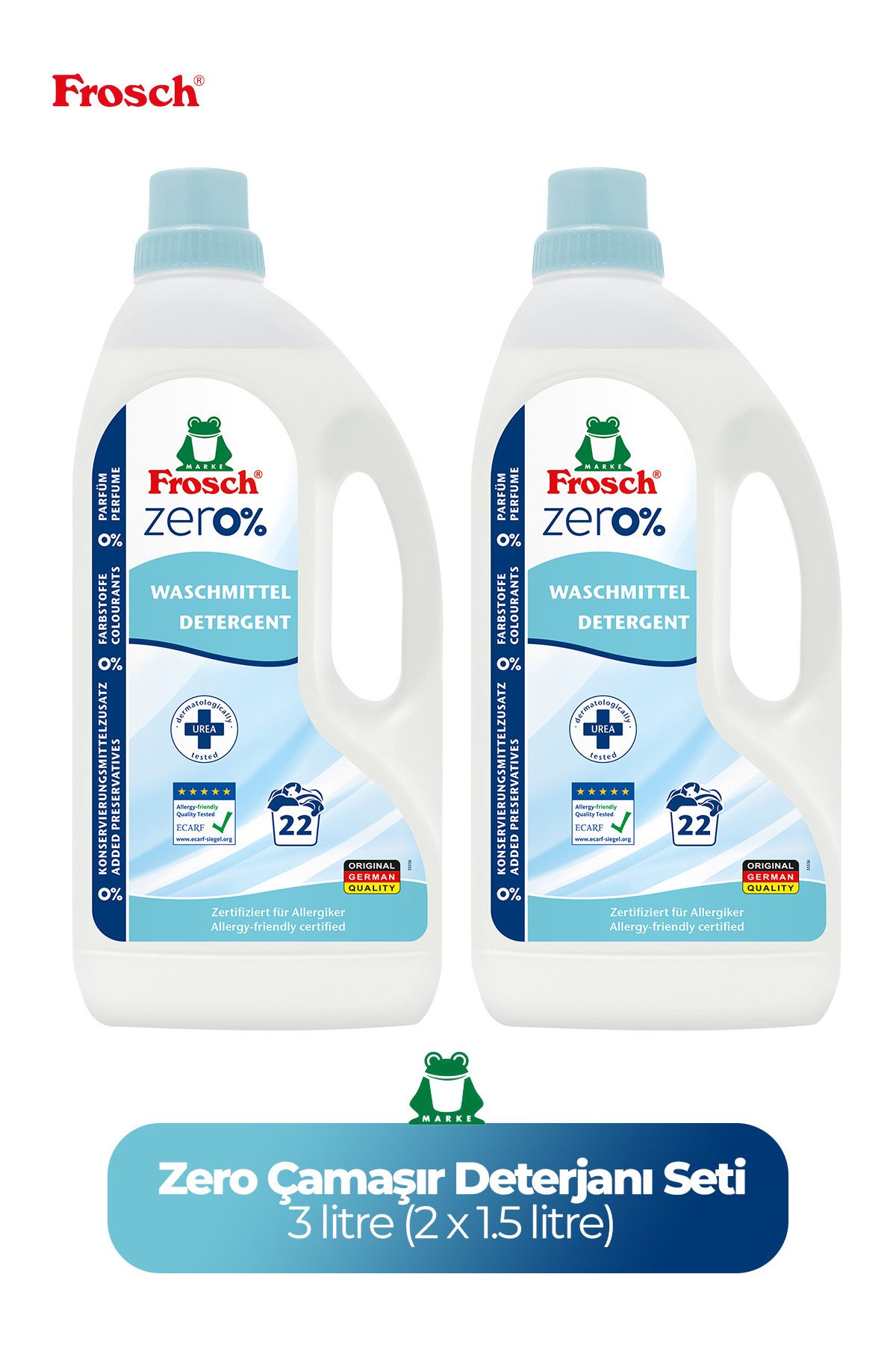Frosch Zero Çamaşır Deterjanı 2'li (3 litre)