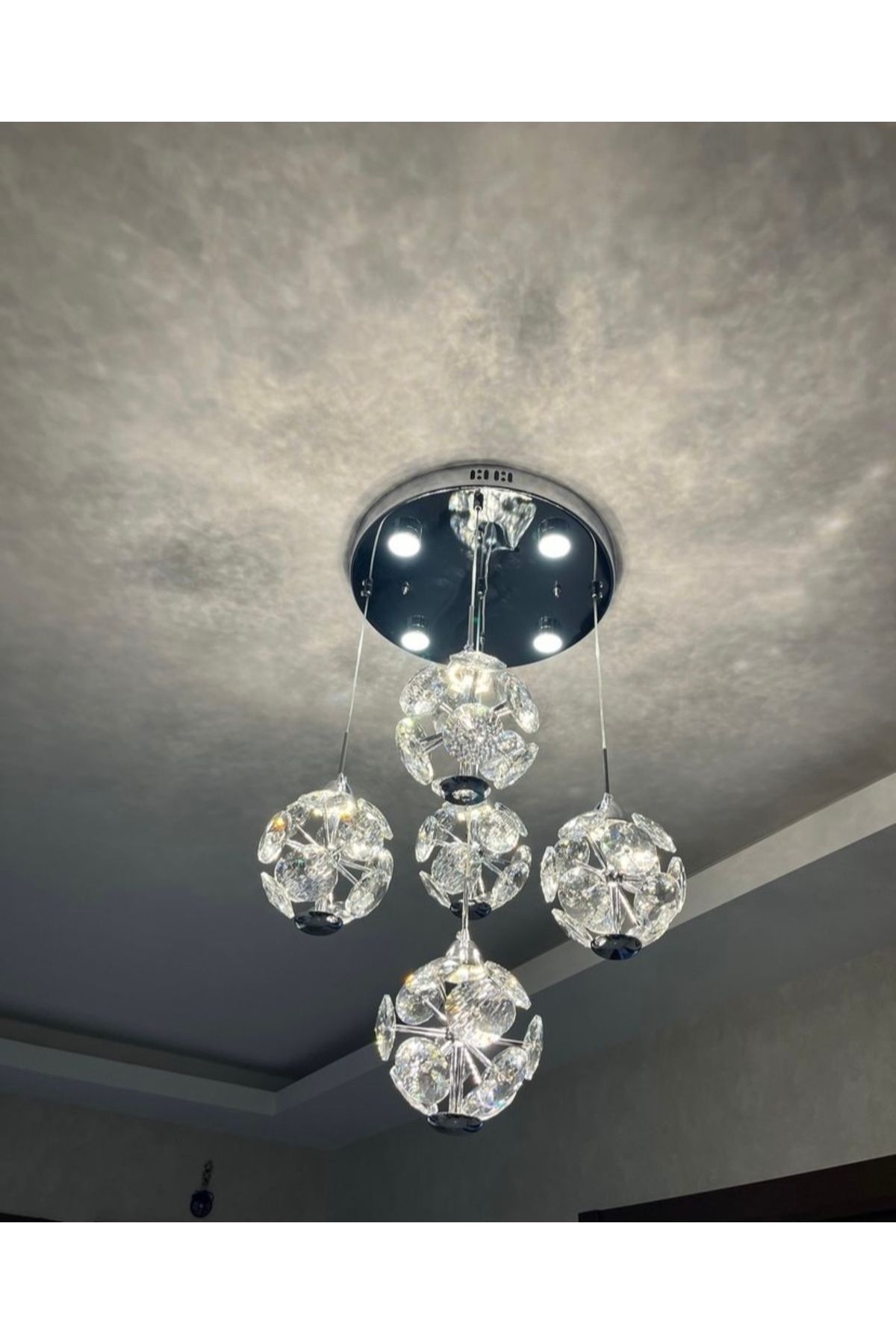 Retro TAŞLI LEDLİ AVİZE