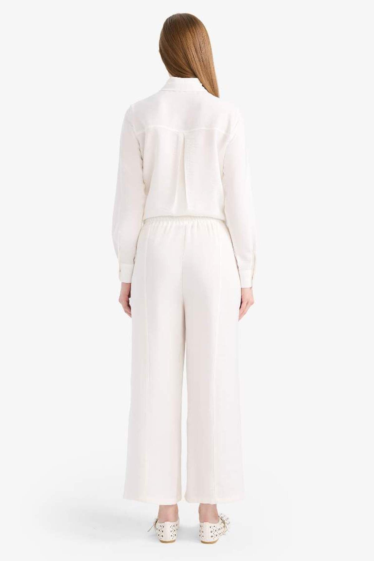 DeFacto-Flexible Waisted Basic Plain Modal Harem Pants F1370Ax25Sm 6