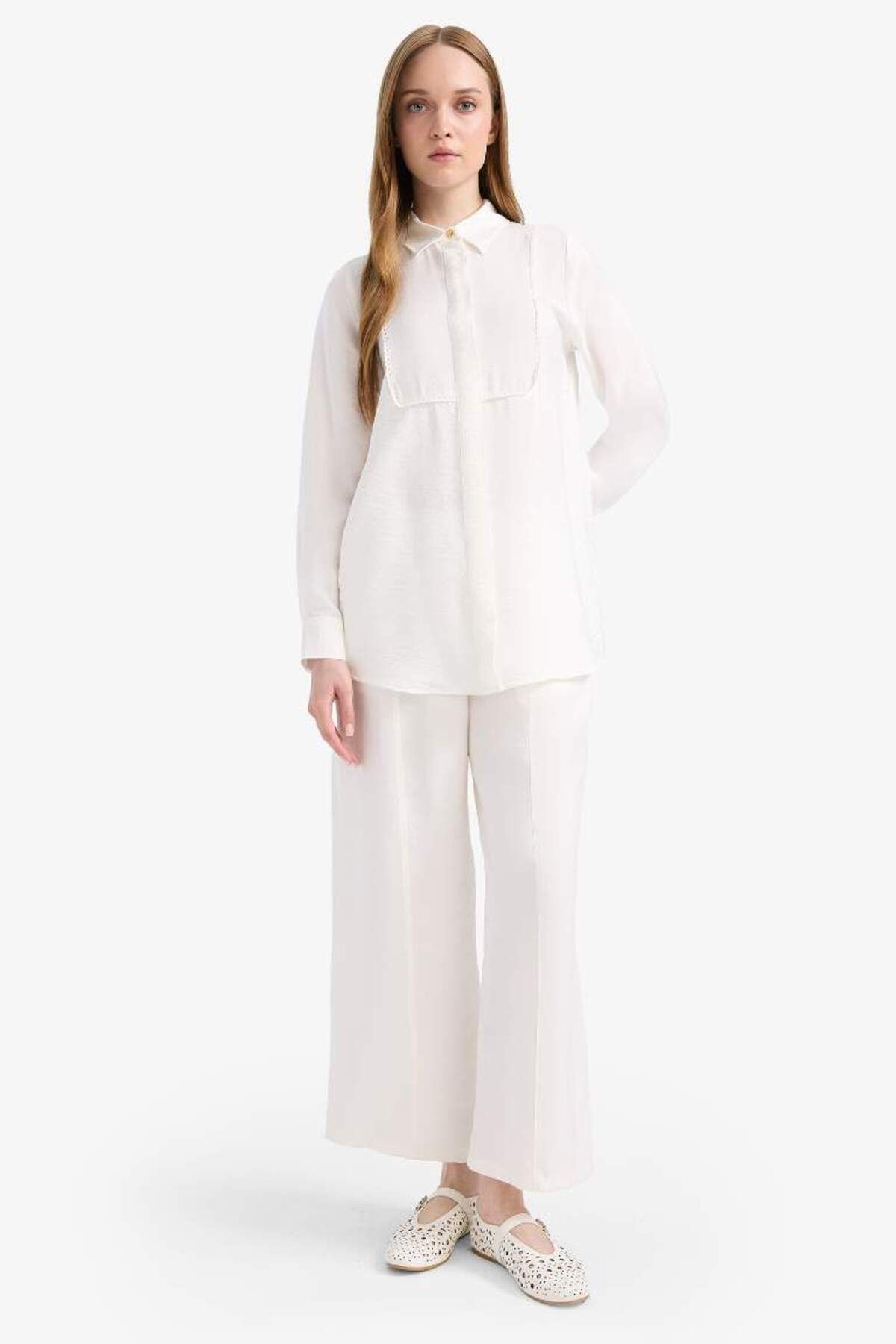 DeFacto-Flexible Waisted Basic Plain Modal Harem Pants F1370Ax25Sm 5