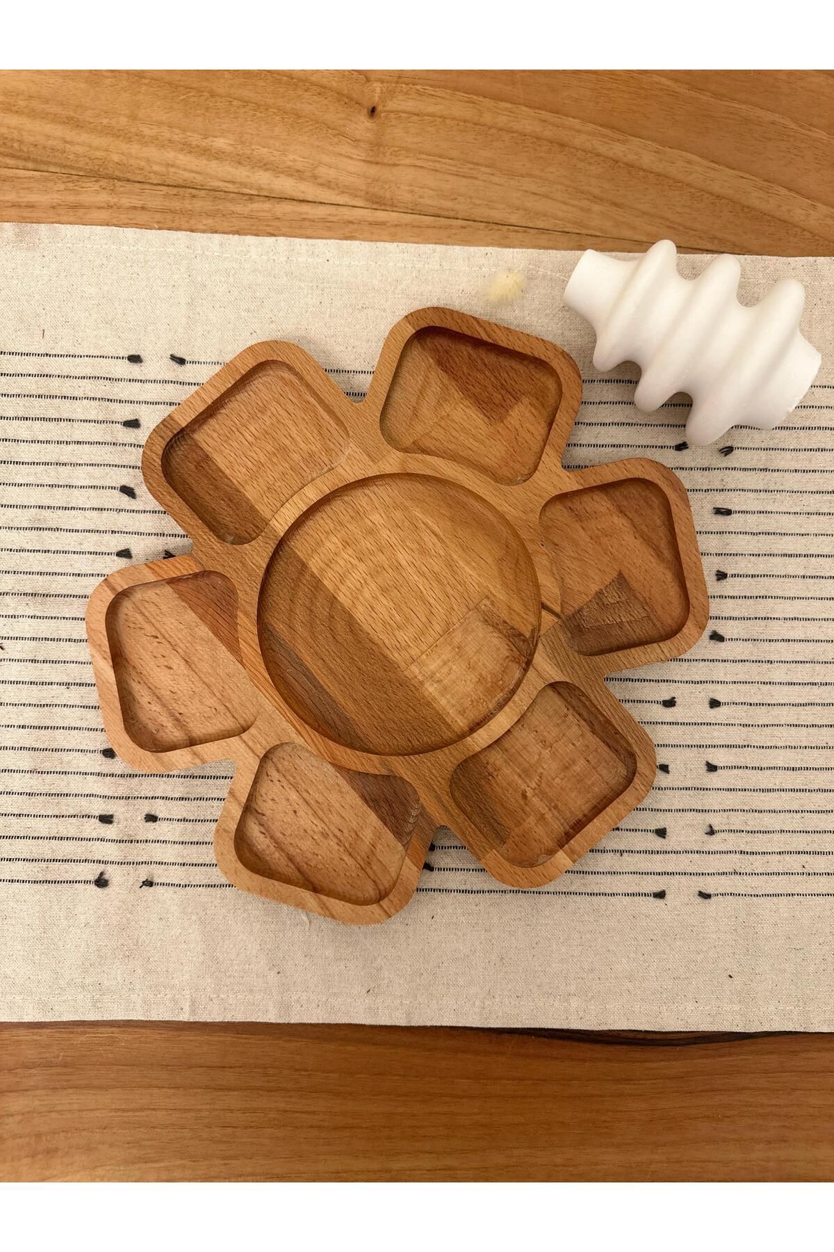 SOPARWOOD Ahşap Kare Çerezlik Sunumluk Kahverengi Küçük