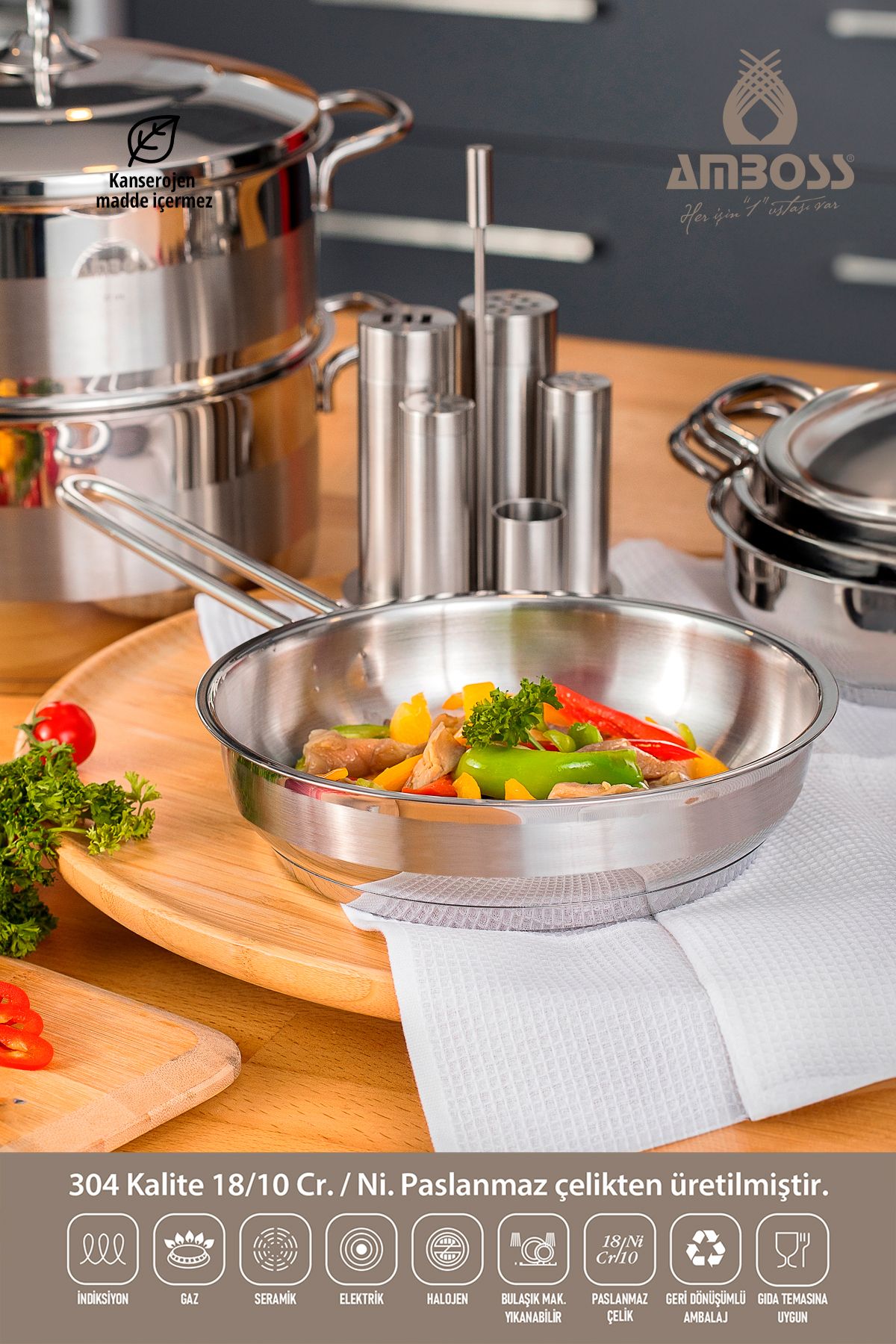 Amboss-Saphire Saphire 20x05 Pan Without Lid Steel Single Handle 1