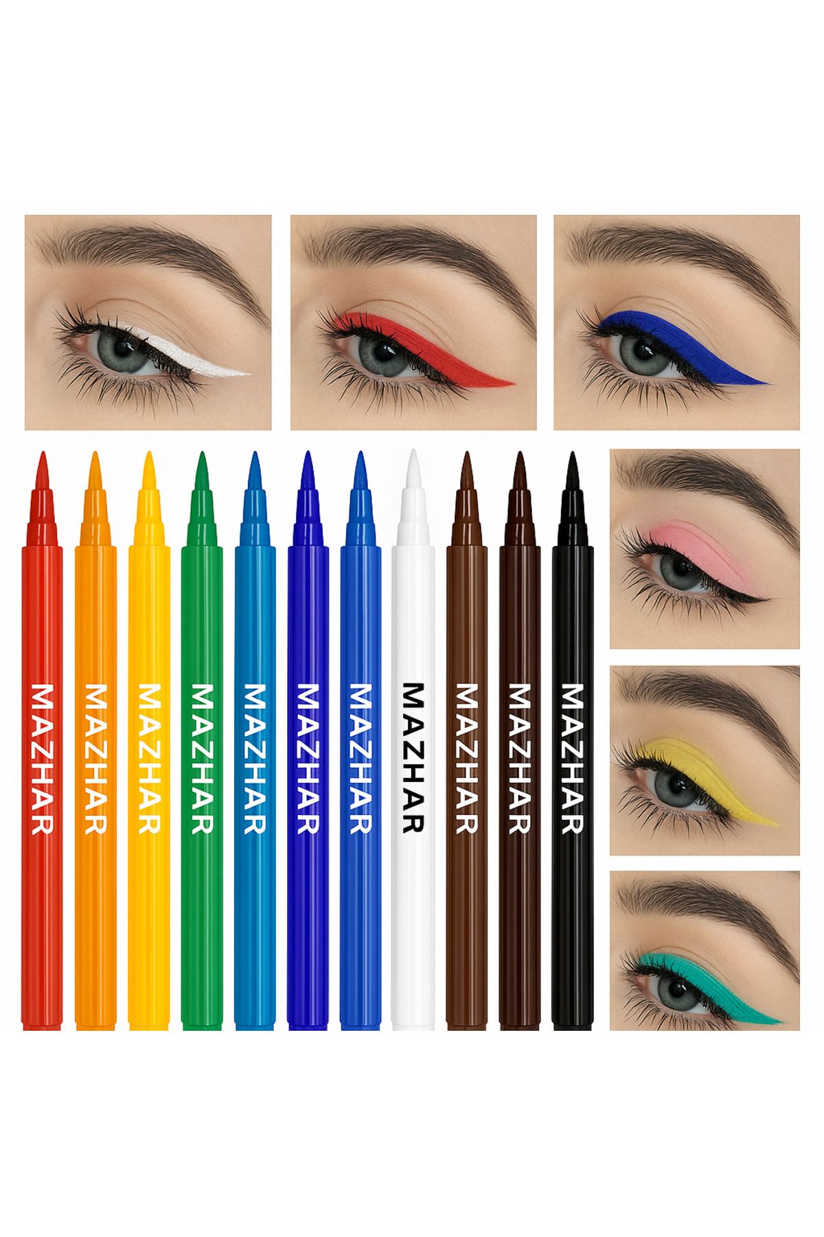 mazhar 12 Renk Pen Eyeliner Seti