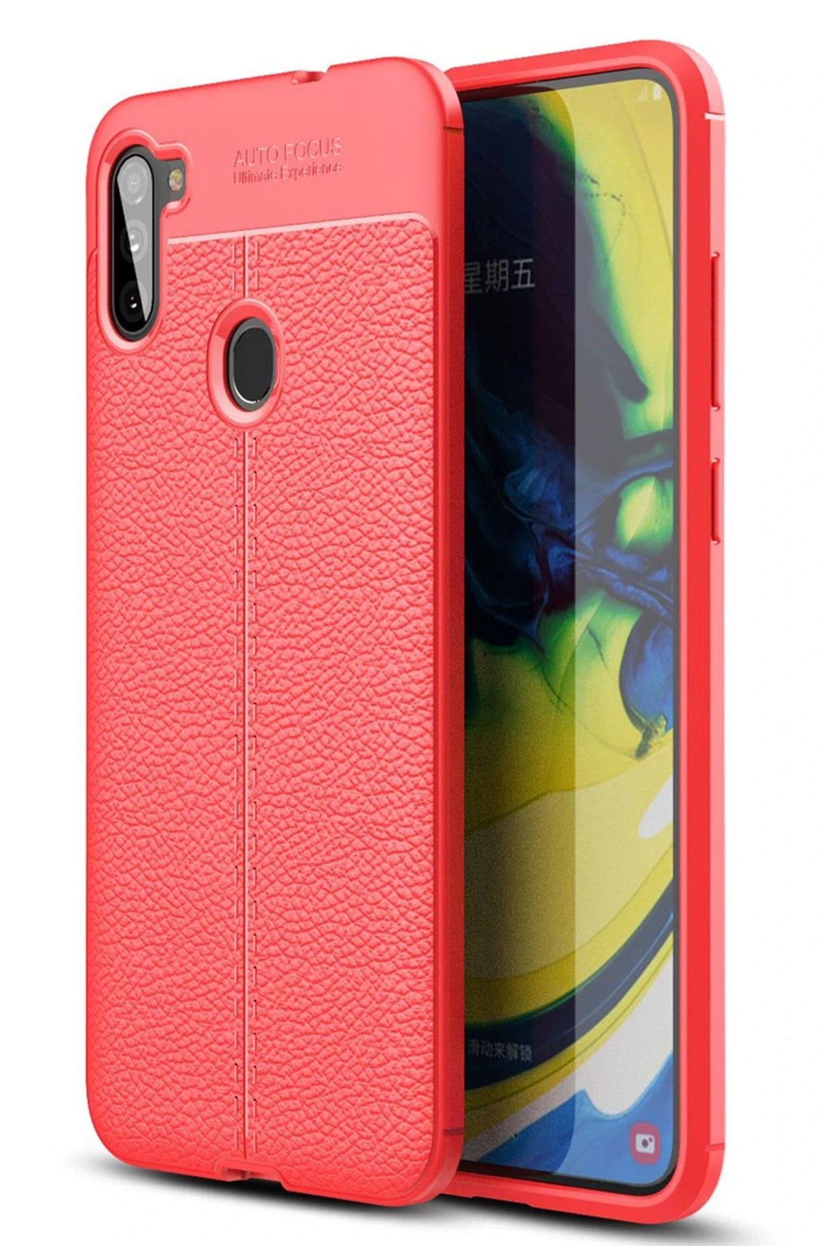 NewFace Samsung Galaxy A11 Kılıf Auto Focus Kapak - Kırmızı INSLM
