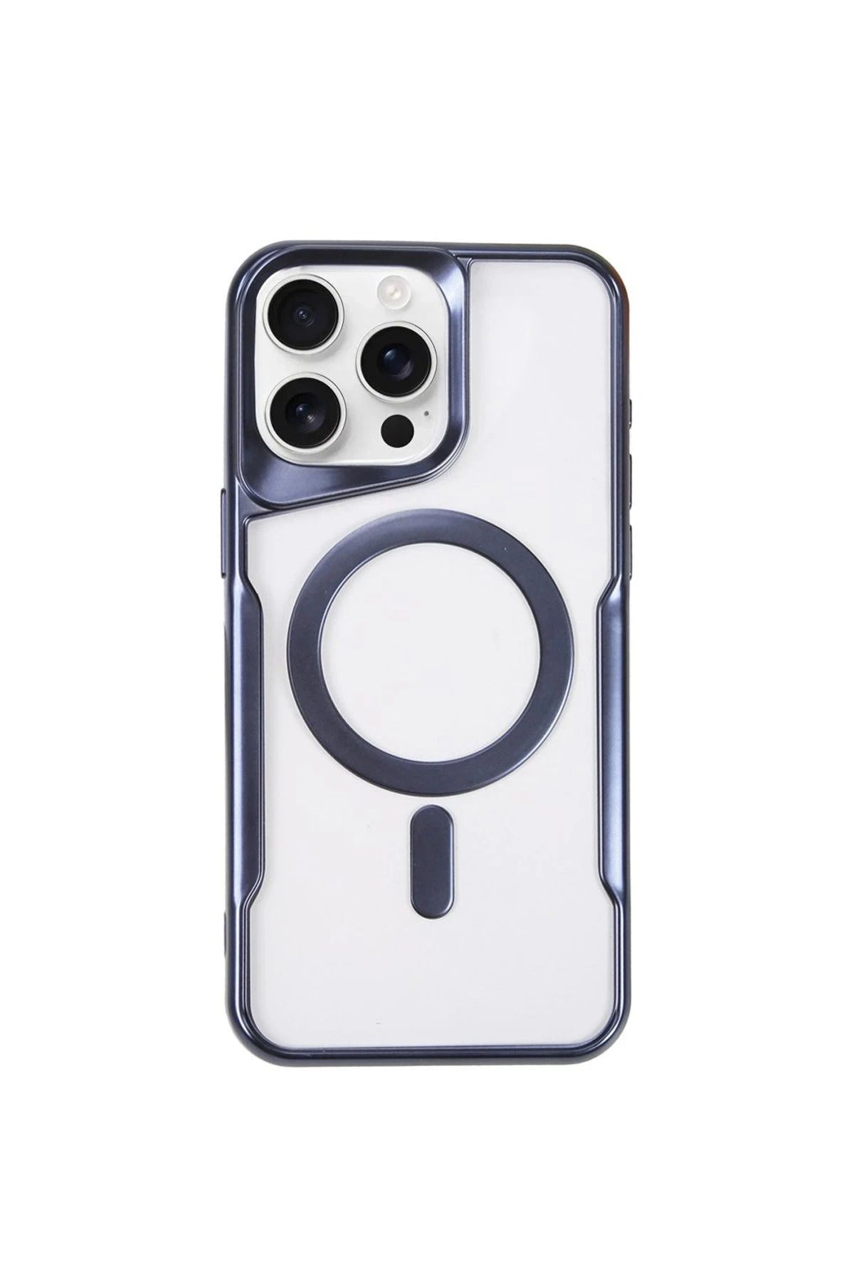 NewFace iPhone 14 Pro Max Kılıf Boyi Magsafe Silikon Kapak - Lacivert BSTMY