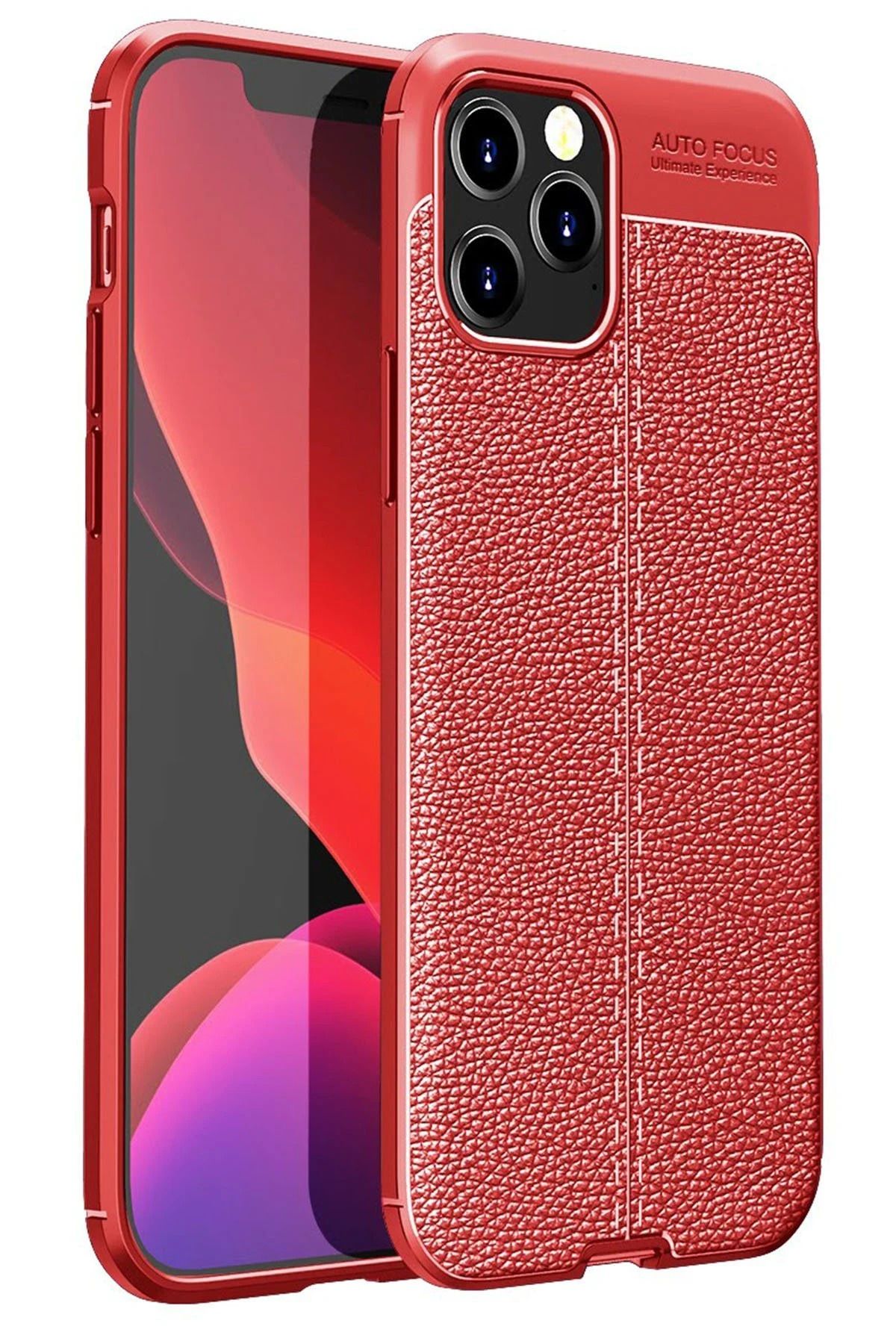 NewFace iPhone 12 Pro Max Kılıf Auto Focus Kapak - Kırmızı INSLM