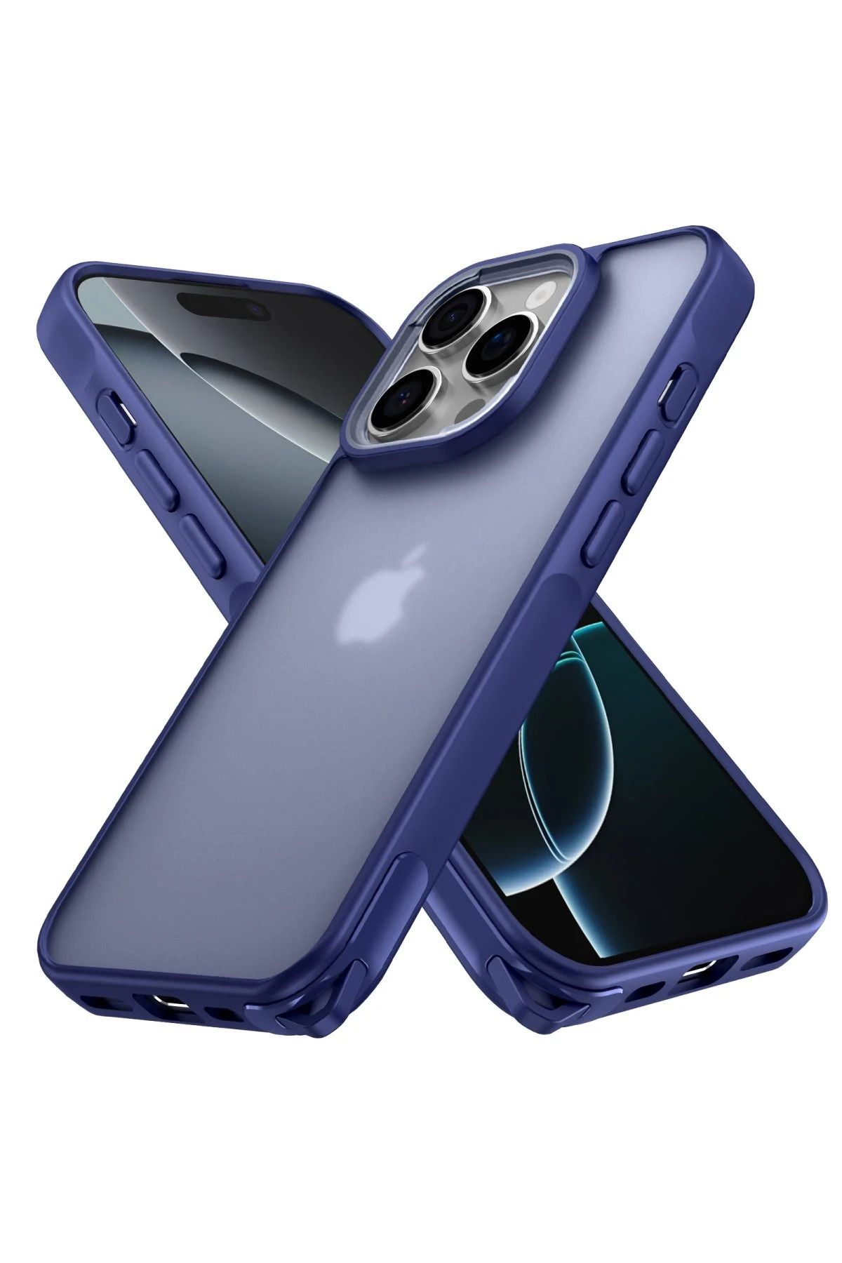 NewFace iPhone 16 Pro Kılıf Elegant Kapak - Lacivert BSTMY