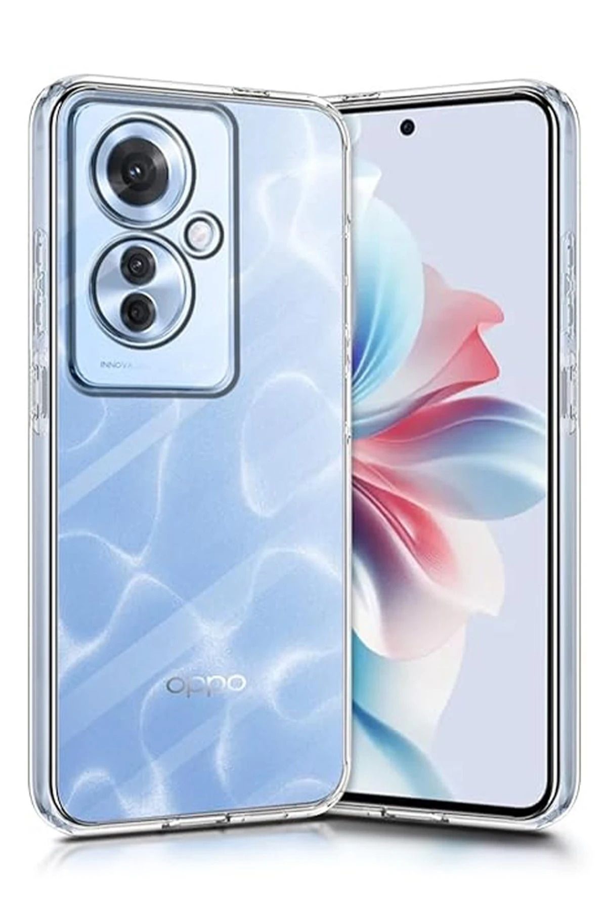 cepmoda Oppo RENO 11F - Şeffaf Telefon Kılıfı (Silikon/İnce/Saydam/Tam Uyum)