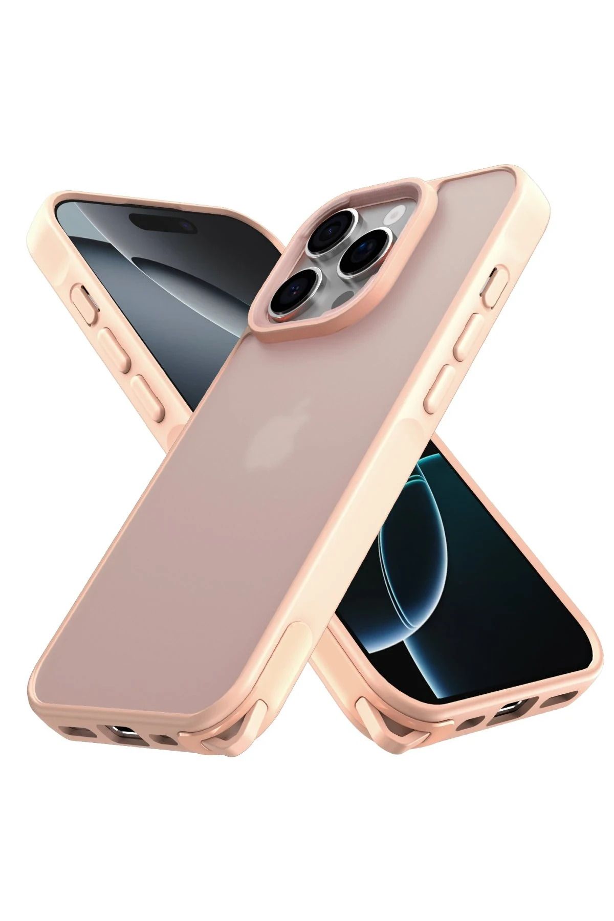 NewFace iPhone 16 Pro Max Kılıf Elegant Kapak - Pudra BSTMY