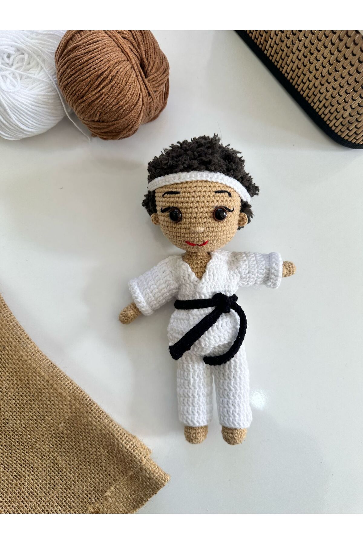 Handmade Tekvandocu Örgü Oyuncak Bebek