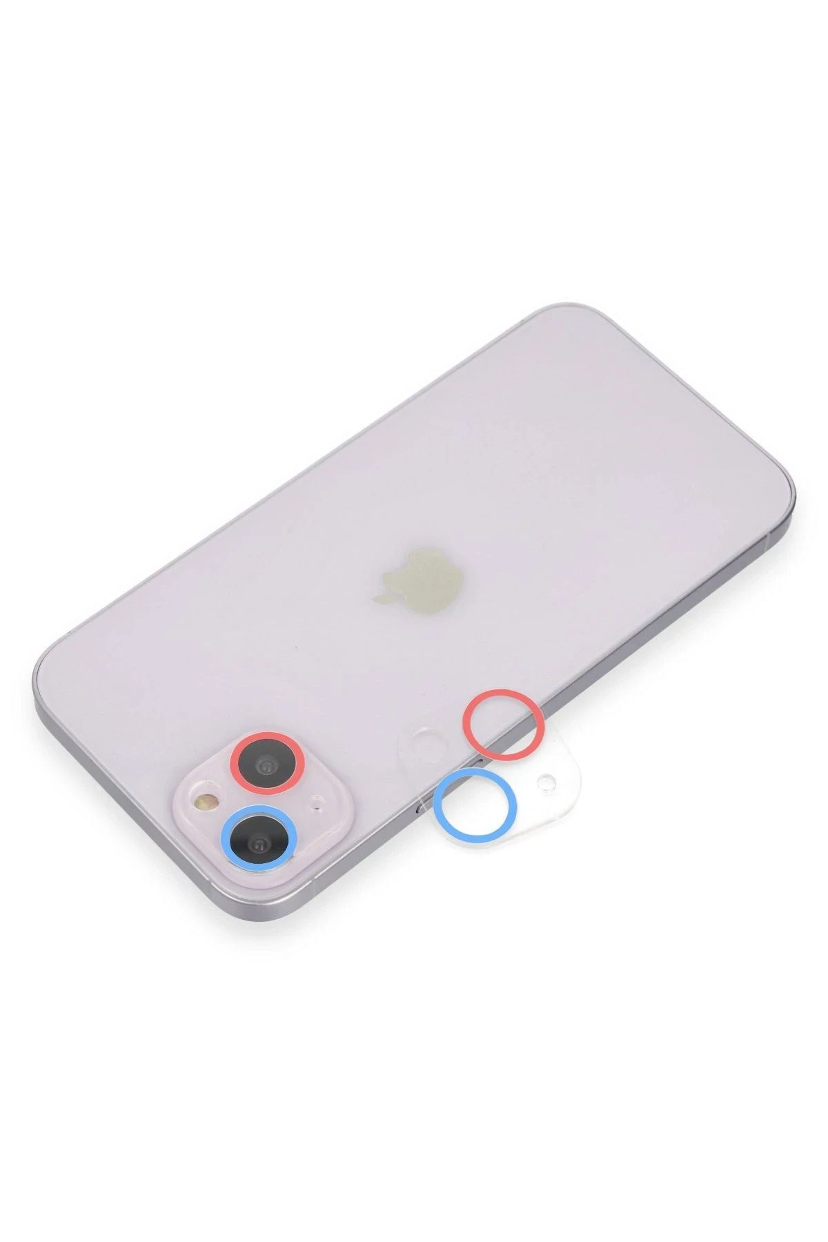 NewFace iPhone 13 Mini Renkli Kamera Lens Koruma Cam - Pembe-Mavi FERRG