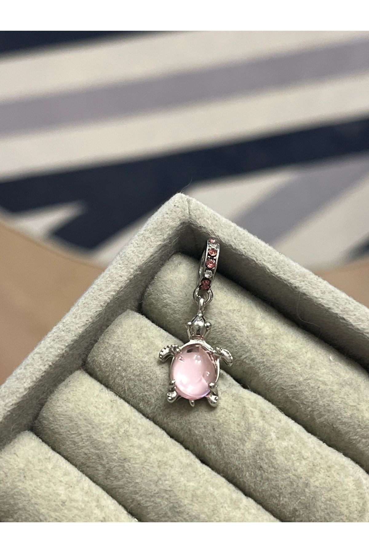 asaf Pembe kaplumbağa charm | Asafaccessory