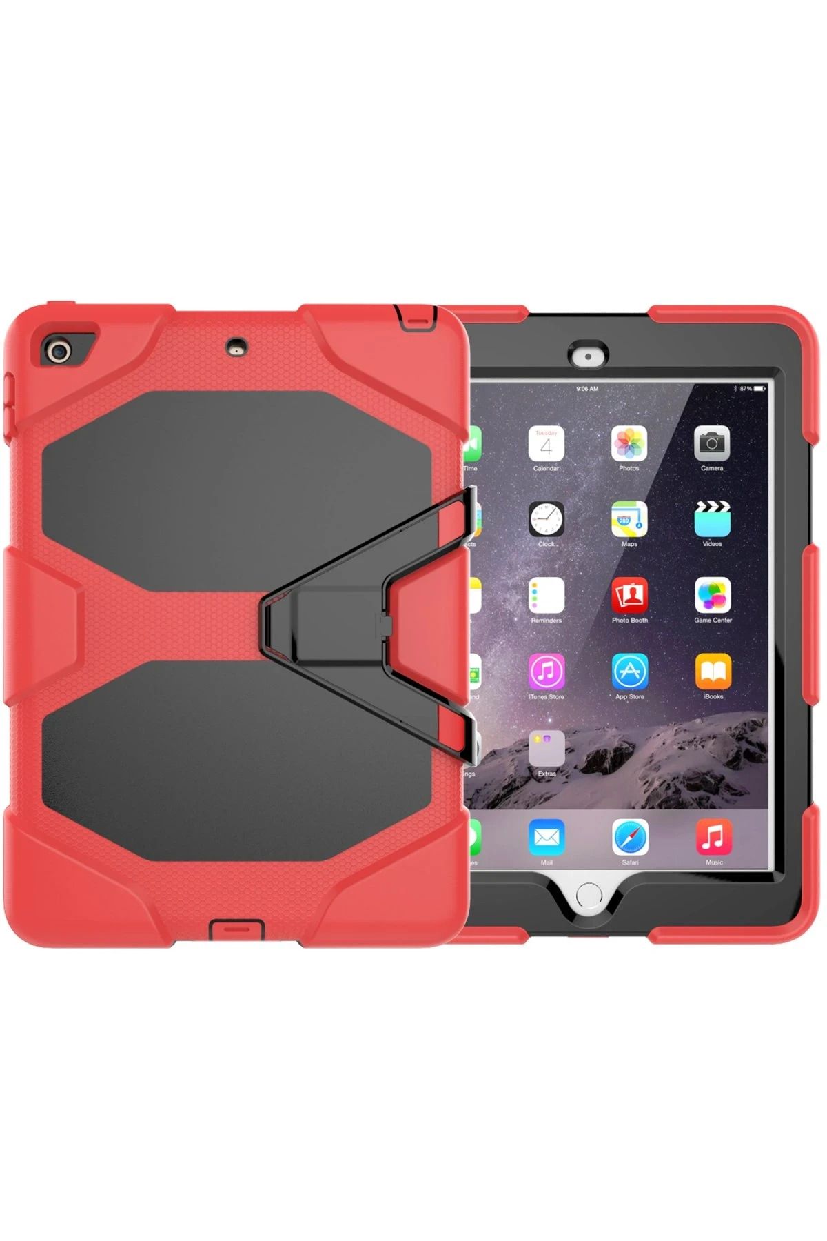 NewFace iPad 5 Air 9.7 Kılıf Griffin Tablet Kapak - Kırmızı FERRG