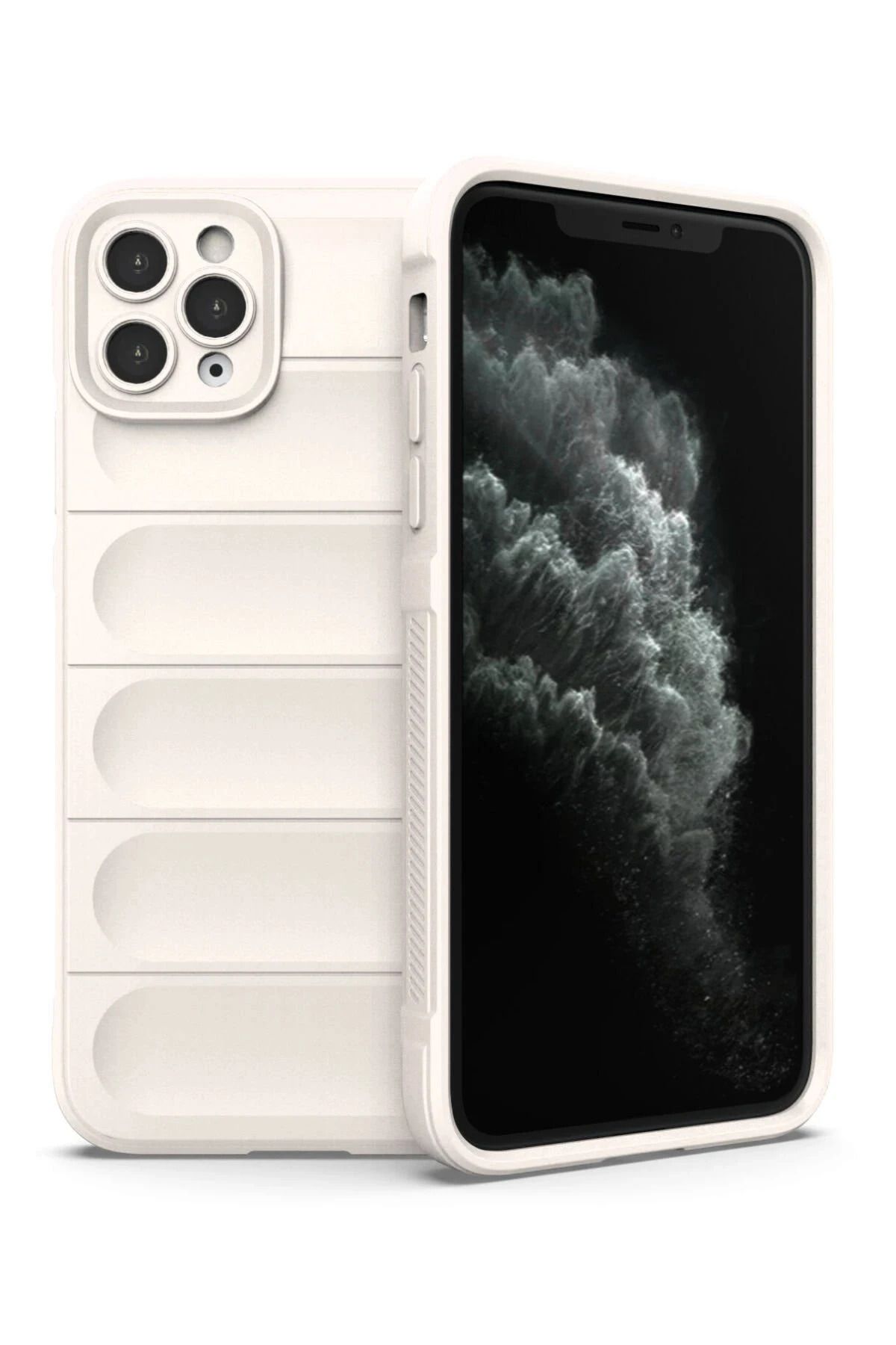 NewFace iPhone 11 Pro Max Kılıf Optimum Silikon - Krem YNSMR