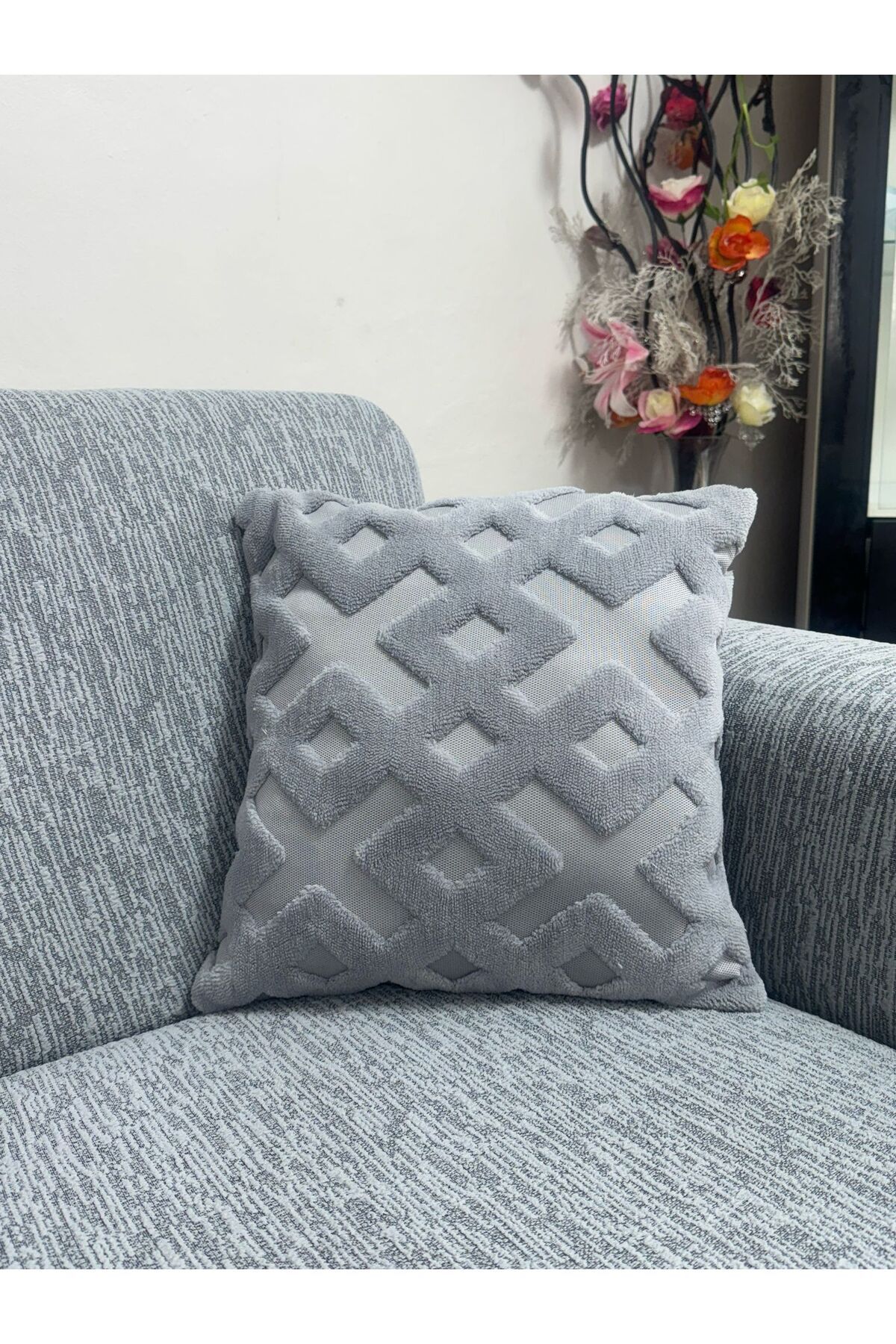 TrendFabric Koltuk Peluş Kirlent (44x44) 2 Li̇