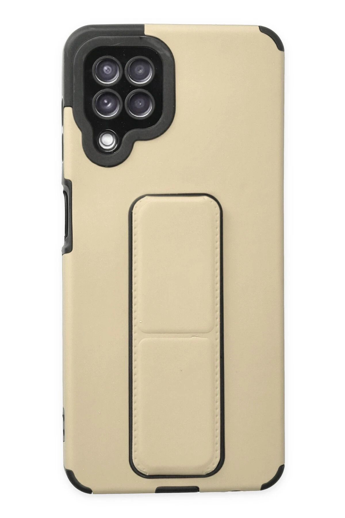 NewFace Samsung Galaxy A22 Kılıf Mega Standlı Silikon - Gold NRMSA