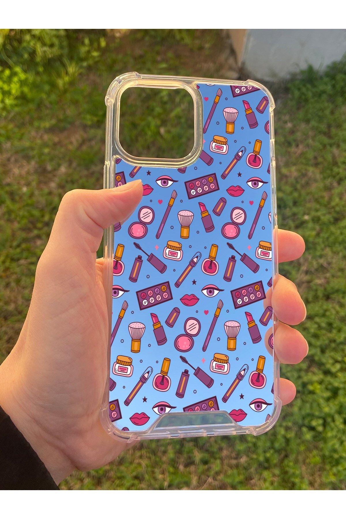 MBB ETİCARET İphone 14 Pro Max Uyumlu Aynalı Makyaj Desenli Darbe Kamera Korumalı Silikon Telefon Kılıfı