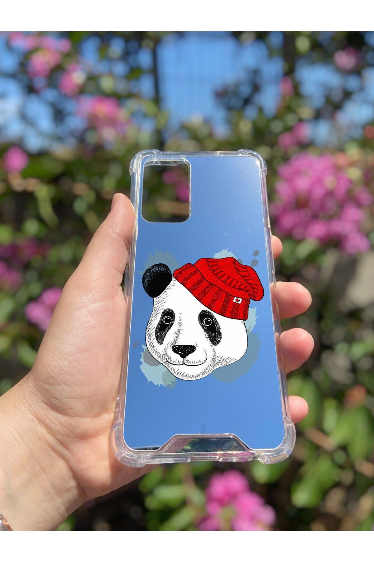 blueb Oppo A54 Uyumlu Aynalı Panda Desenli Darbe Kamera Korumalı Silikon Telefon Kılıfı