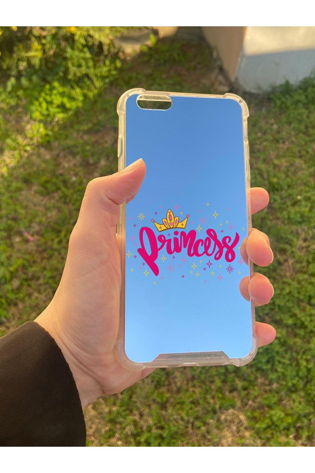 MBB ETİCARET İphone 6 Plus Uyumlu Aynalı Prenses Desenli Darbe Kamera Korumalı Silikon Telefon Kılıfı