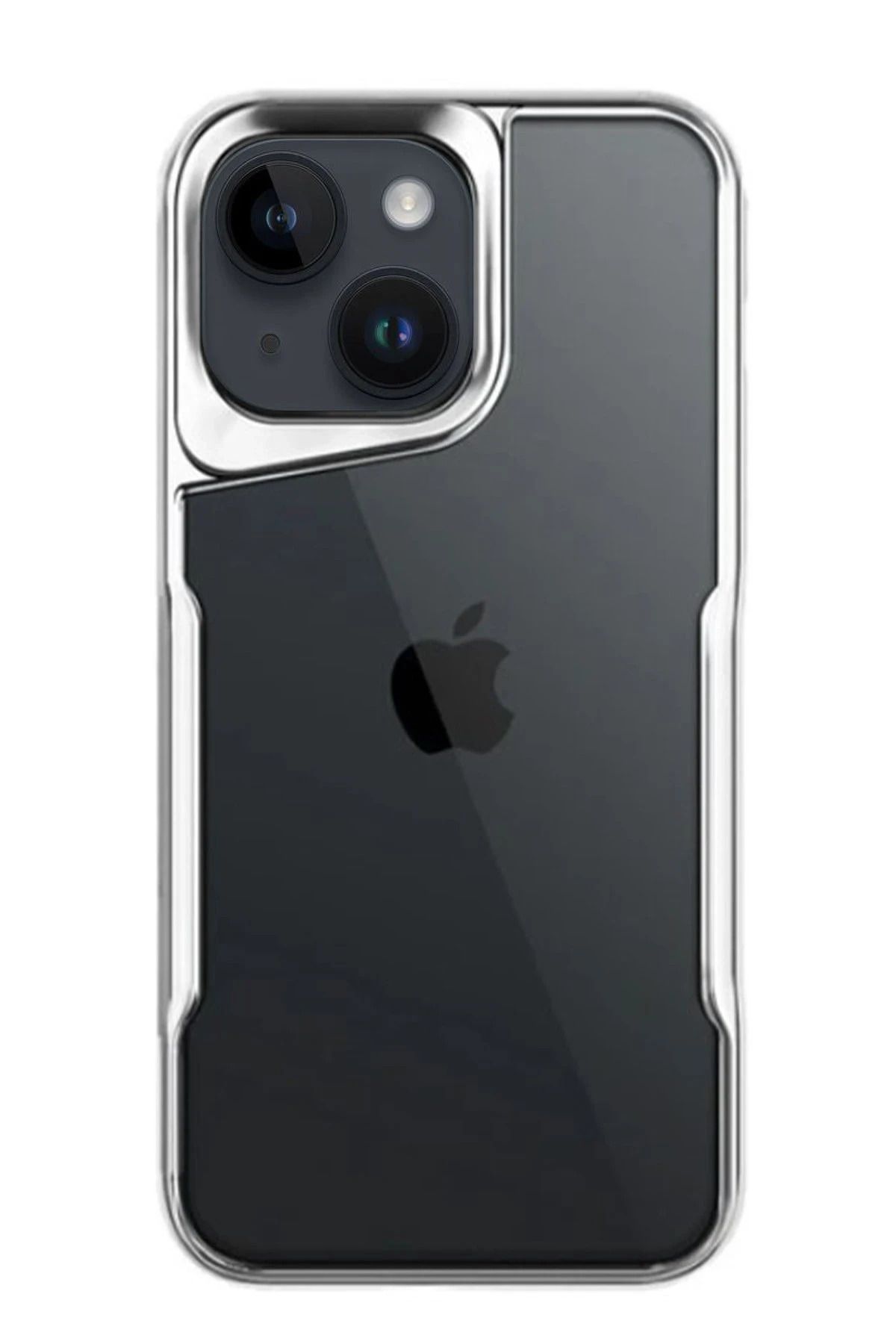 NewFace iPhone 15 Kılıf Boyi Silikon Kapak - Gümüş YNSMR