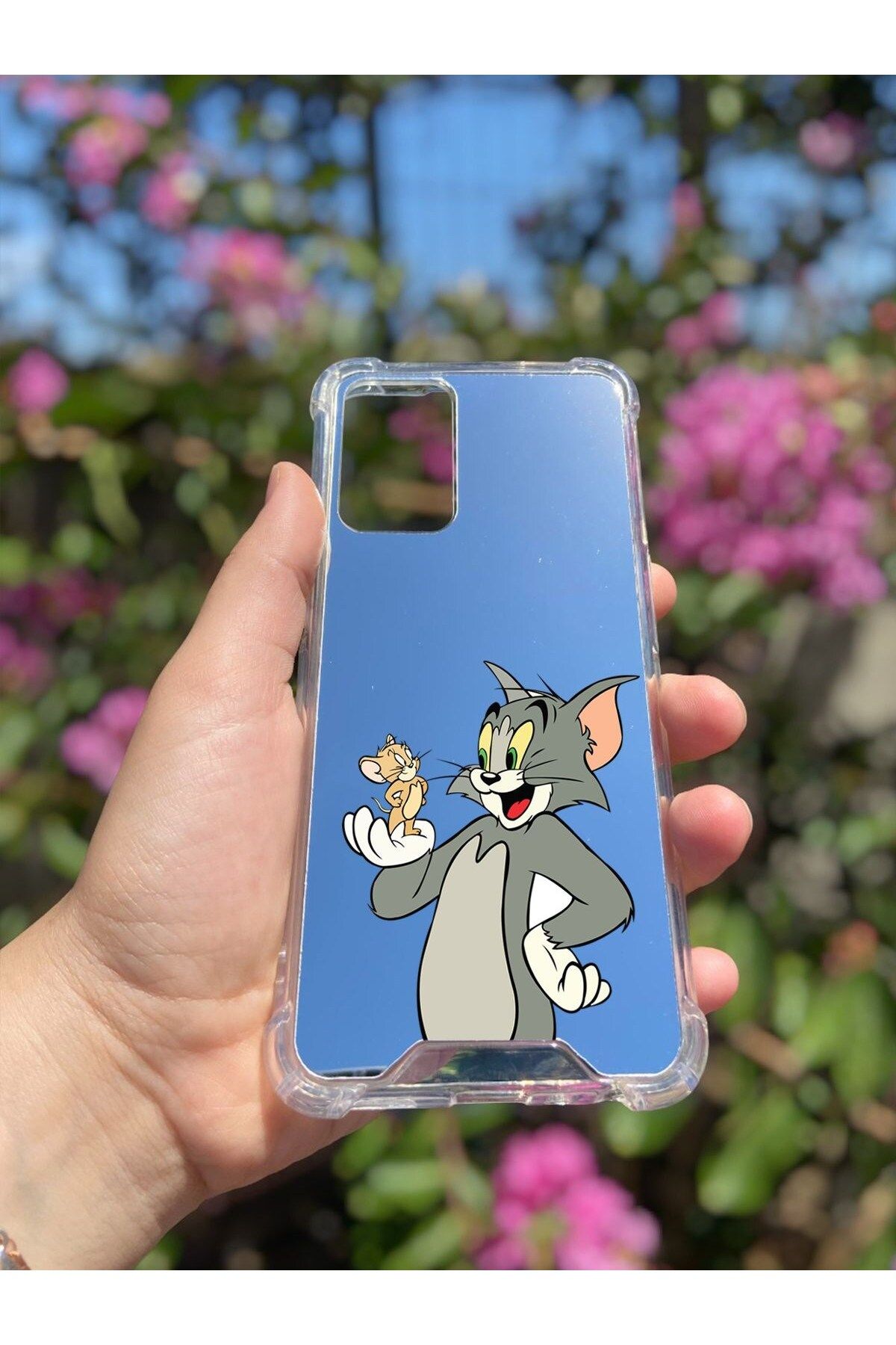 blueb Oppo A54 4G Uyumlu Aynalı Tom Ve Jeryy Desenli Darbe Kamera Korumalı Silikon Telefon Kılıfı