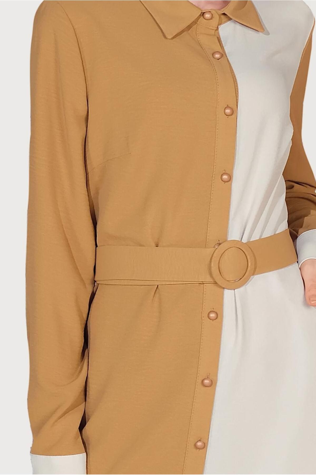 Alvina-Double Color Tunic with Buttons 40676 4