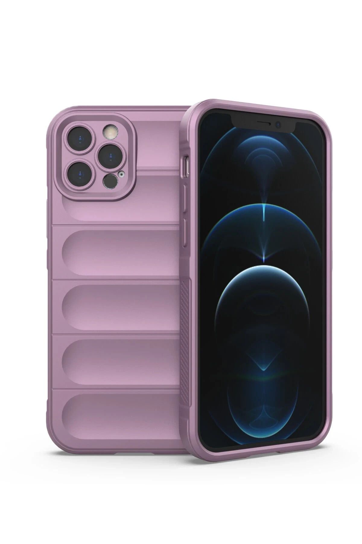 NewFace iPhone 12 Pro Uyumlu Kılıf Optimum Silikon - Mor HNZRN