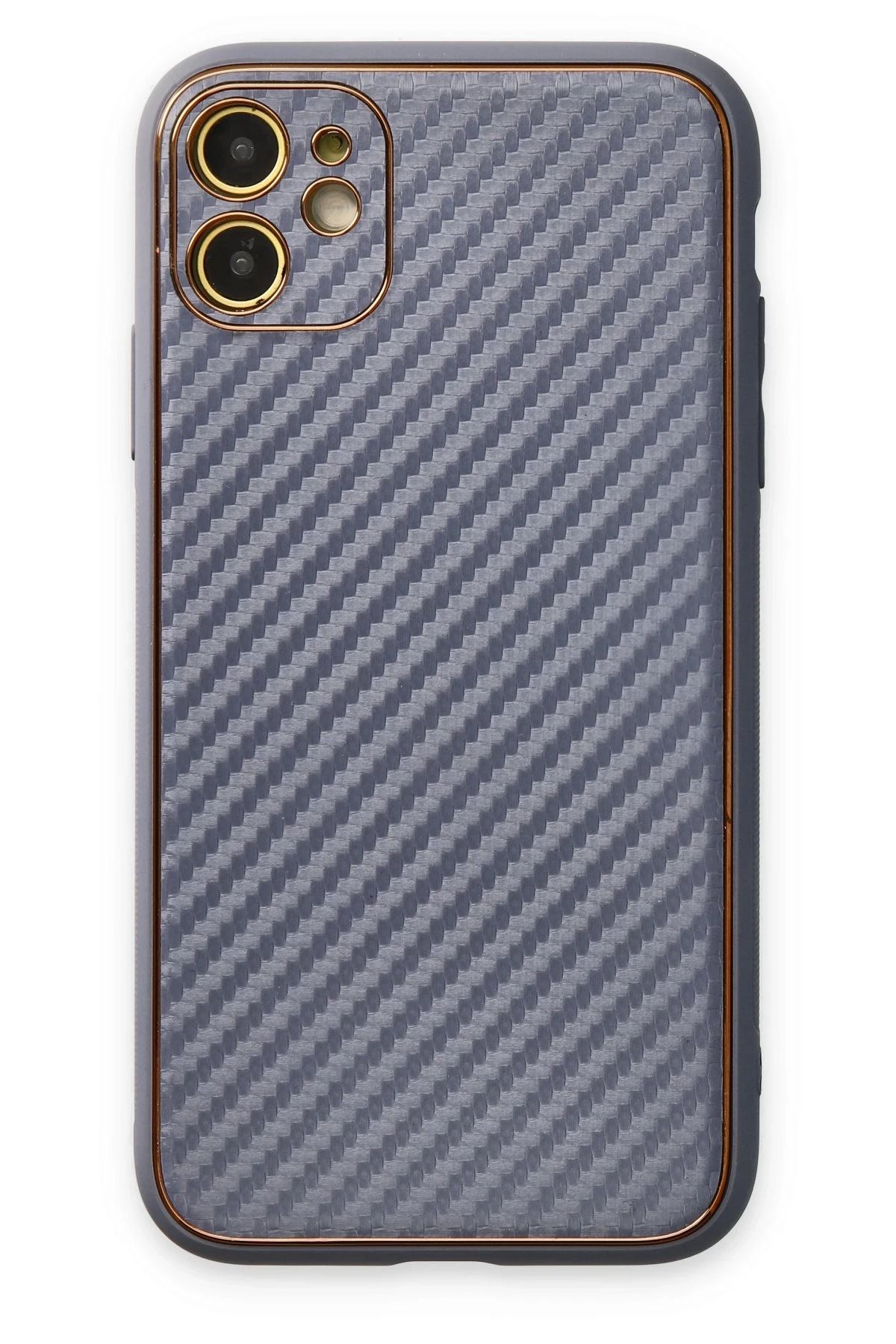 NewFace iPhone 12 Kılıf Coco Karbon Silikon - Gri BSTMY