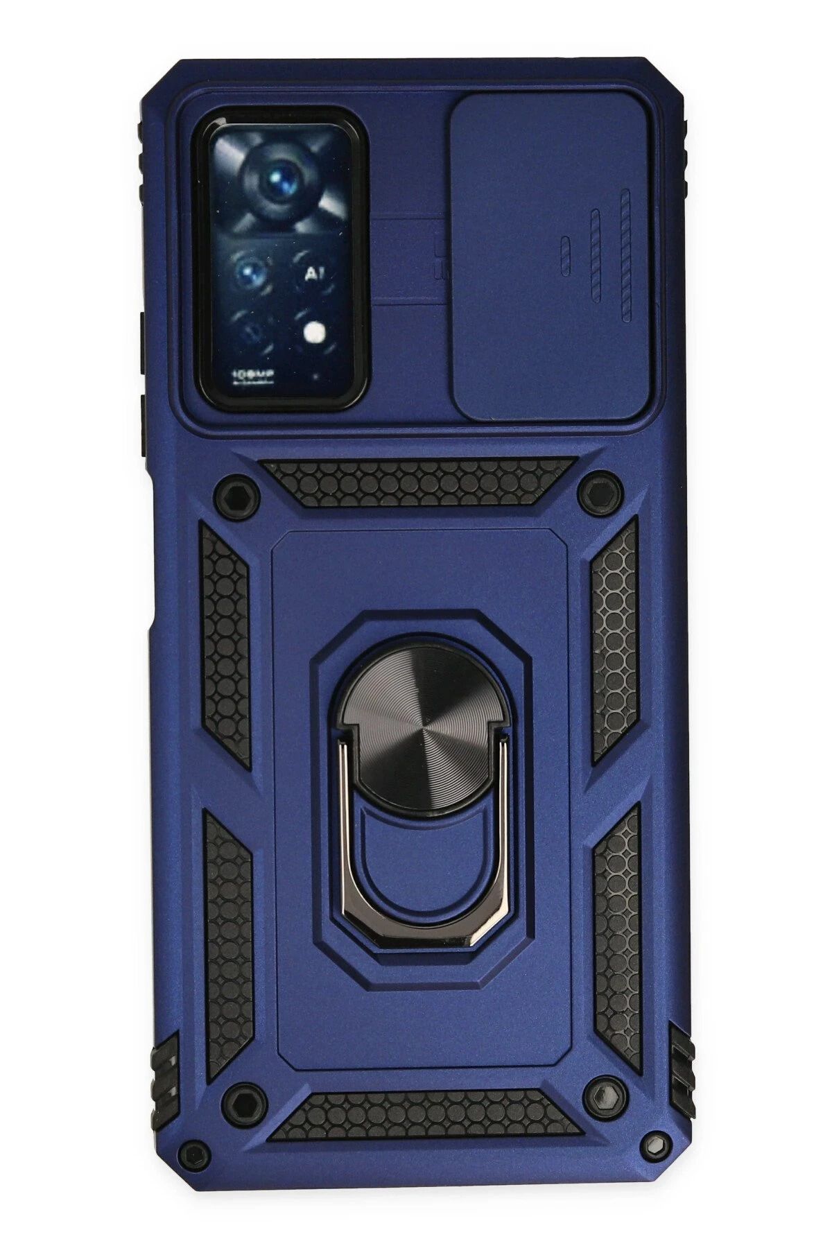 NewFace Xiaomi Redmi Note 11 Pro Kılıf Pars Lens Yüzüklü Silikon - Lacivert INSLM