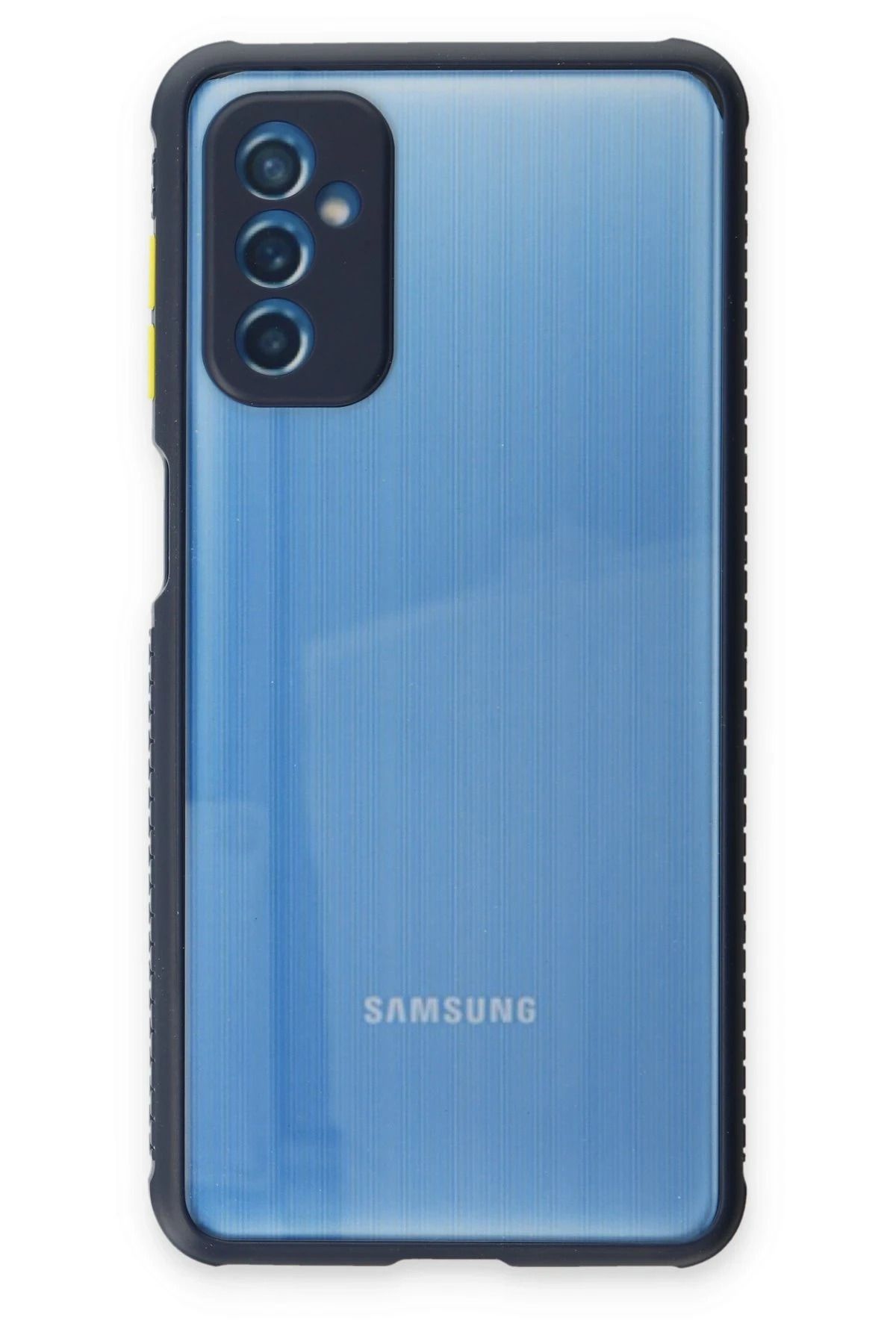 NewFace Samsung Galaxy M52 5G Kılıf Miami Şeffaf Silikon - Lacivert BSTMY