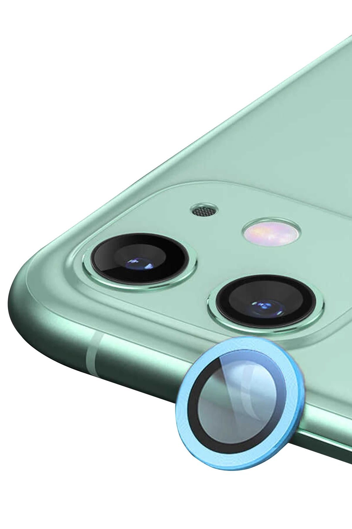 NewFace iPhone 11 Raze Metal Kamera Lens - Mavi DRSTR