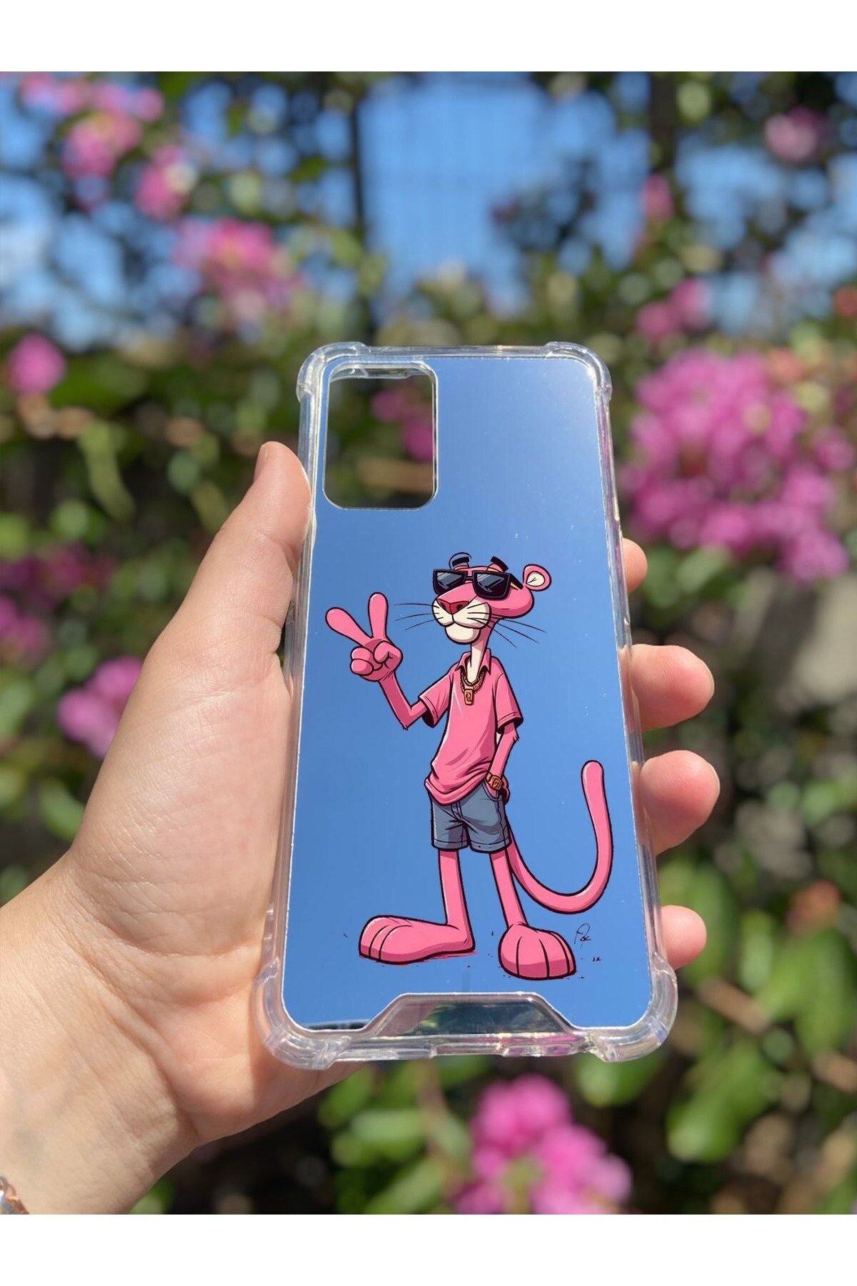 blueb Oppo A55 Uyumlu Aynalı Desenli Darbe Kamera Korumalı Silikon Telefon Kılıfı Mavipembe