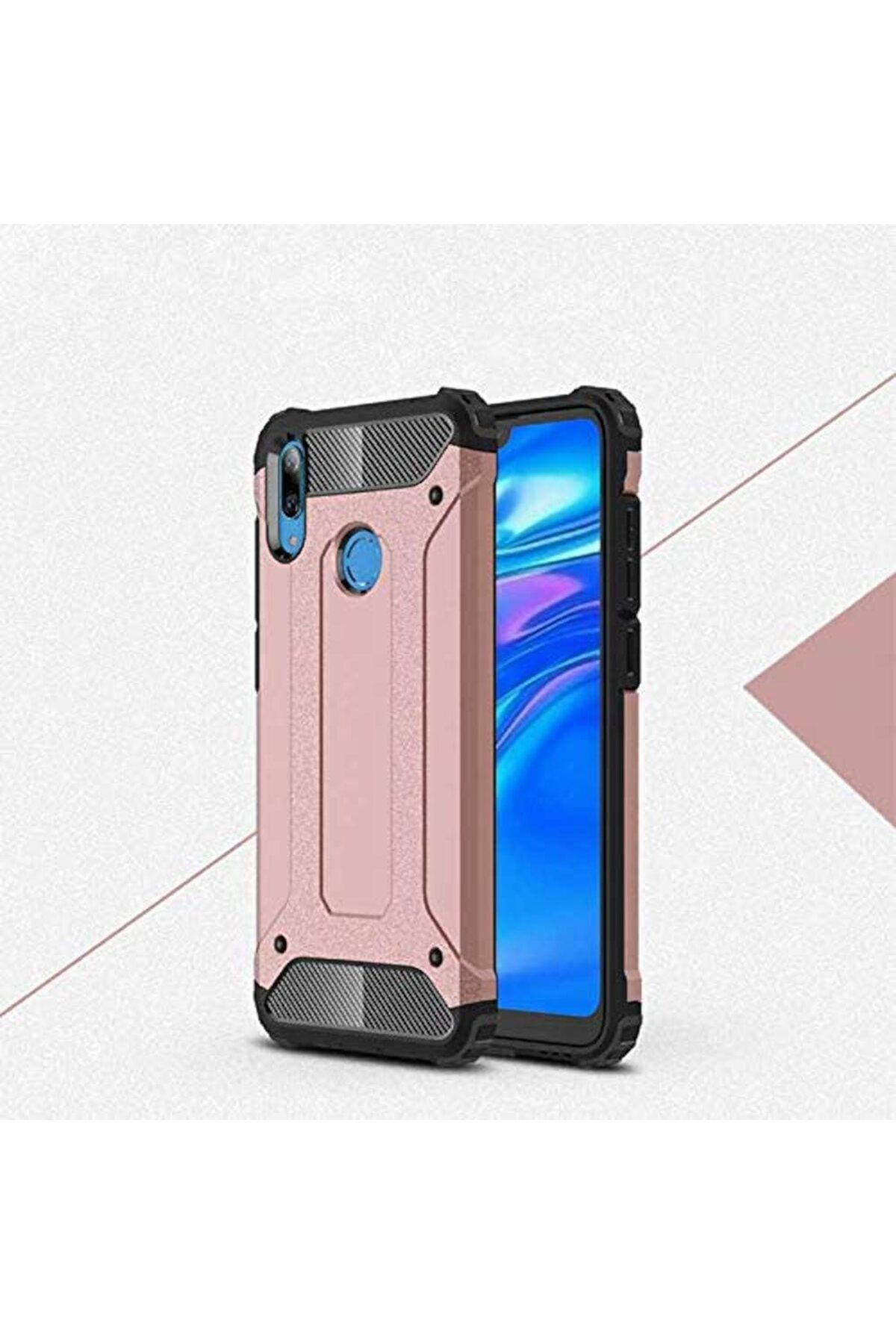 STOREMAX Rom Y7 ile Uyumlu Prime 2019 Kılıf Zore Crash Zırh Tipi Koruyucu Çift Katmanlı Silikon Kapak,Ro