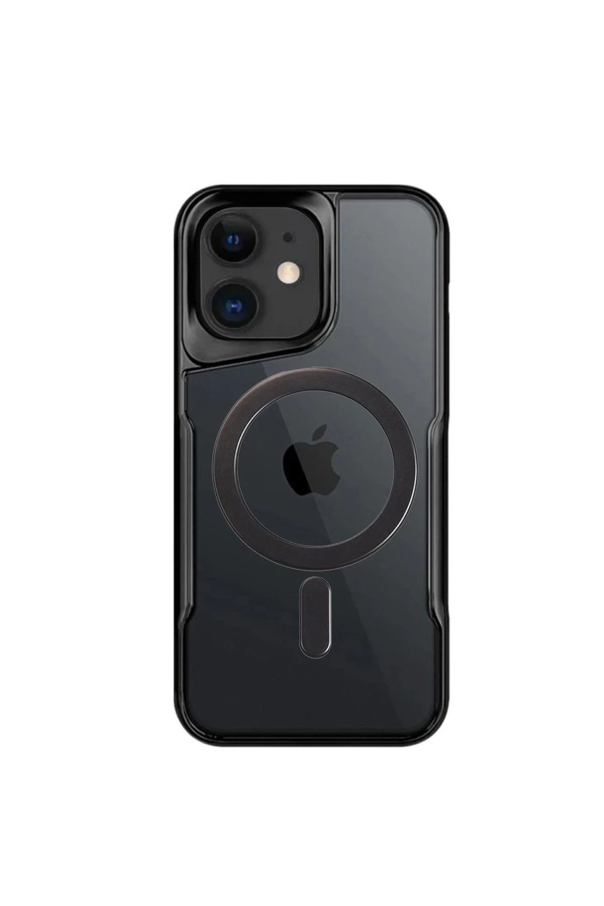 NewFace iPhone 11 Kılıf Boyi Magsafe Silikon Kapak - Siyah INSLM