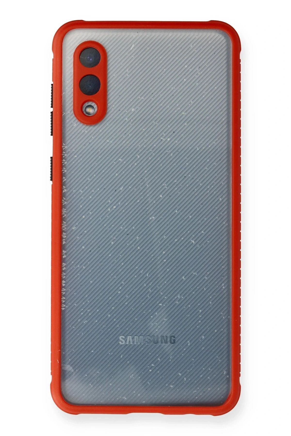 NewFace Samsung Galaxy A02 Kılıf Miami Şeffaf Silikon - Kırmızı LZWDR