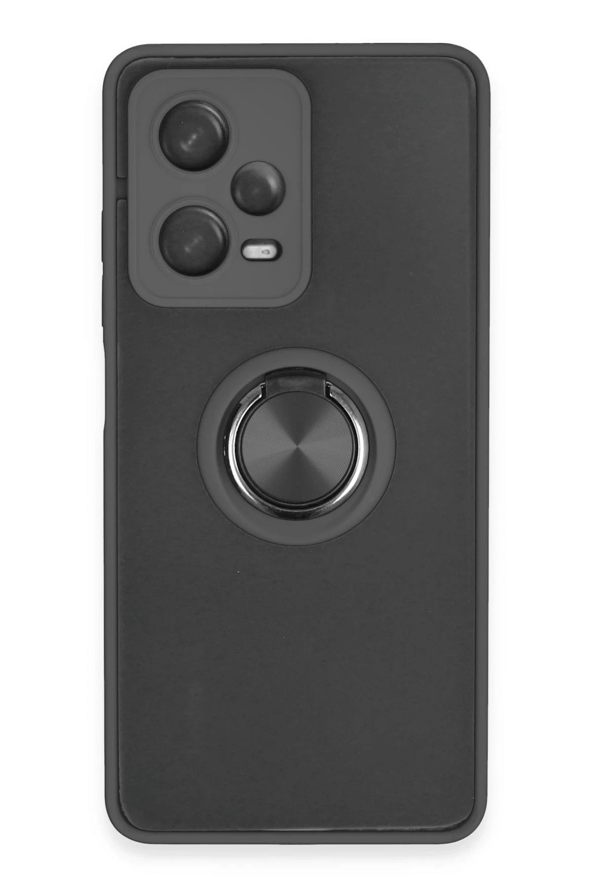 NewFace Xiaomi Redmi Note 12 5G Kılıf Montreal Yüzüklü Silikon Kapak - Siyah NRMSA