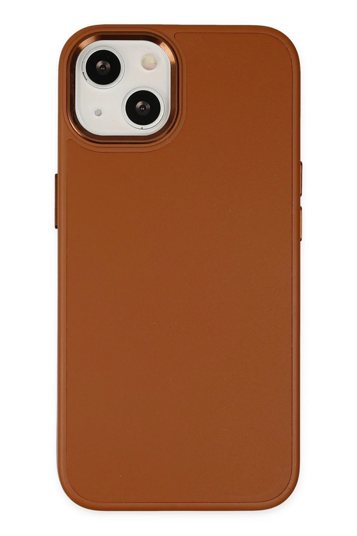 NewFace iPhone 14 Plus Kılıf Asya Deri Silikon - Kahverengi INSLM