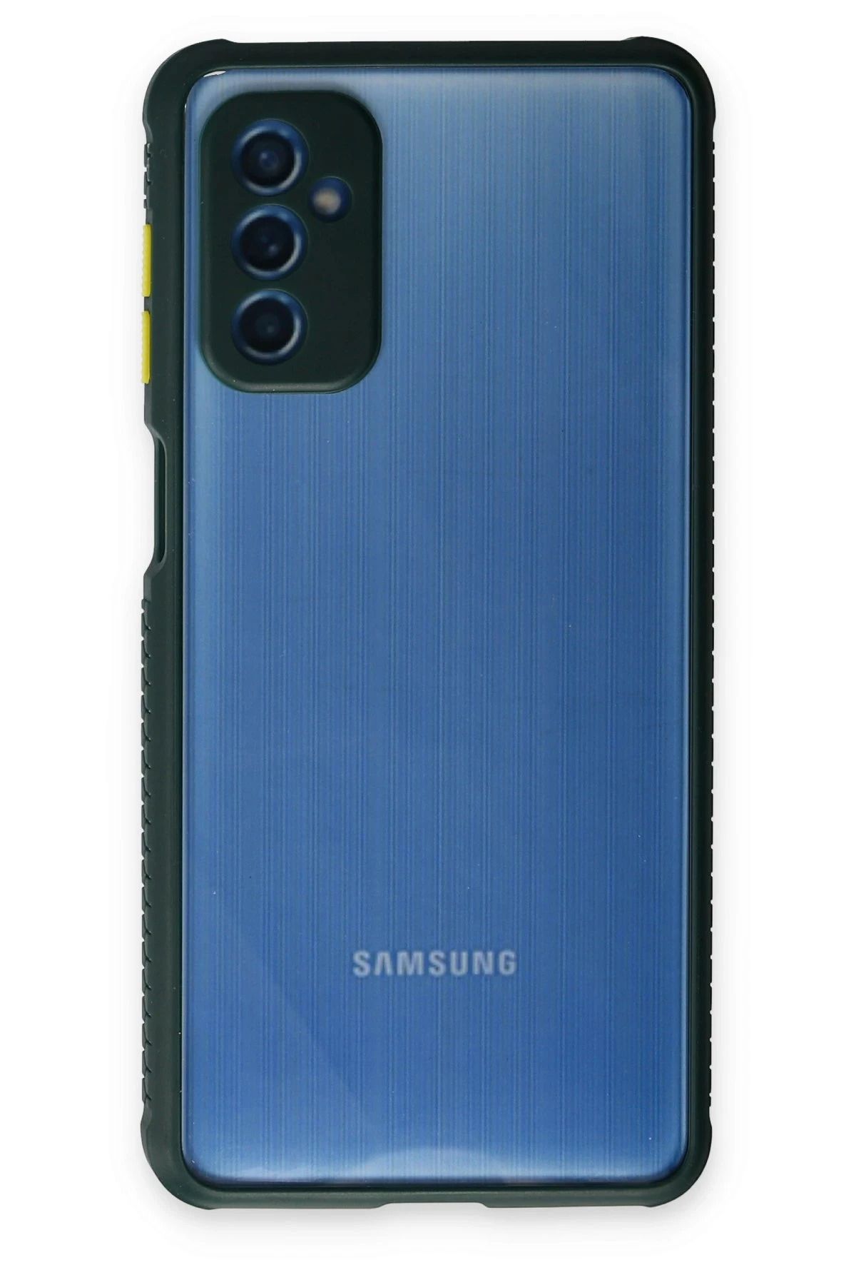 NewFace Samsung Galaxy M52 5G Kılıf Miami Şeffaf Silikon - Koyu Yeşil YNSMR